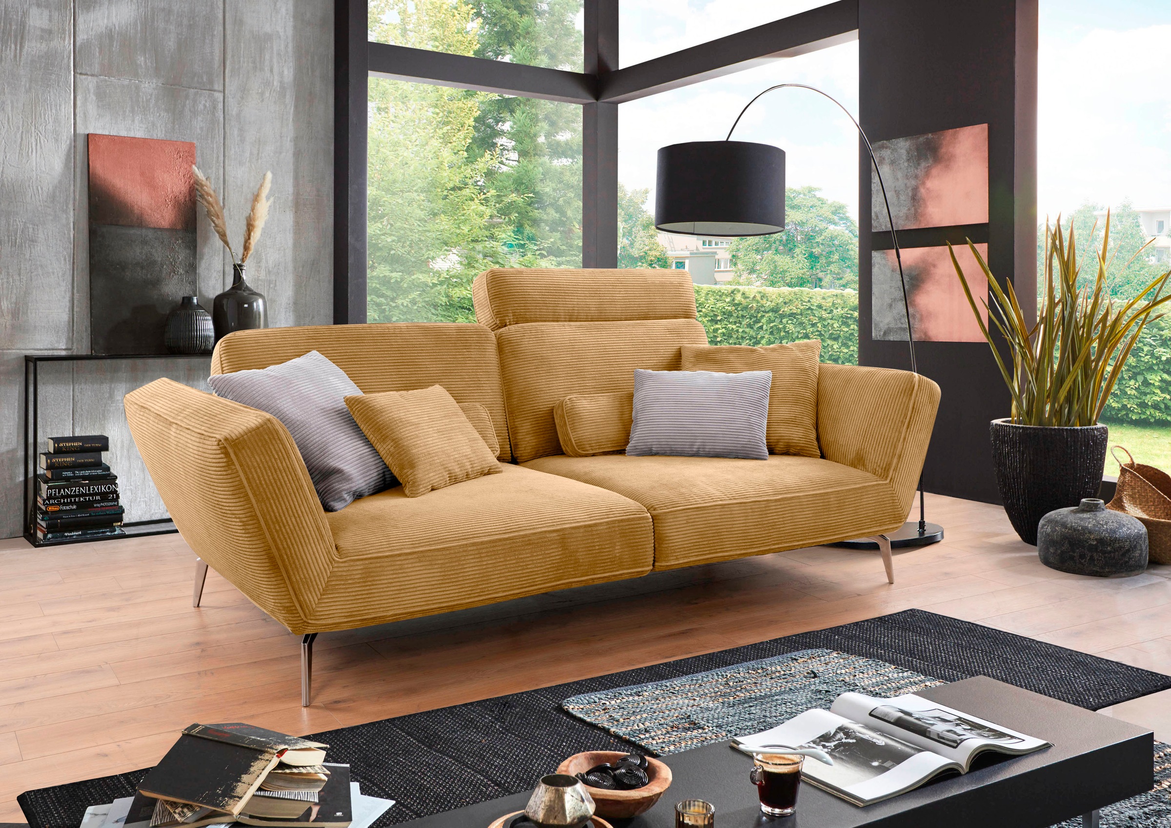 set one by Musterring Big-Sofa "SO 4500", Füße in zwei Farben, wahlweise mit Kopftütze, Breite 260cm