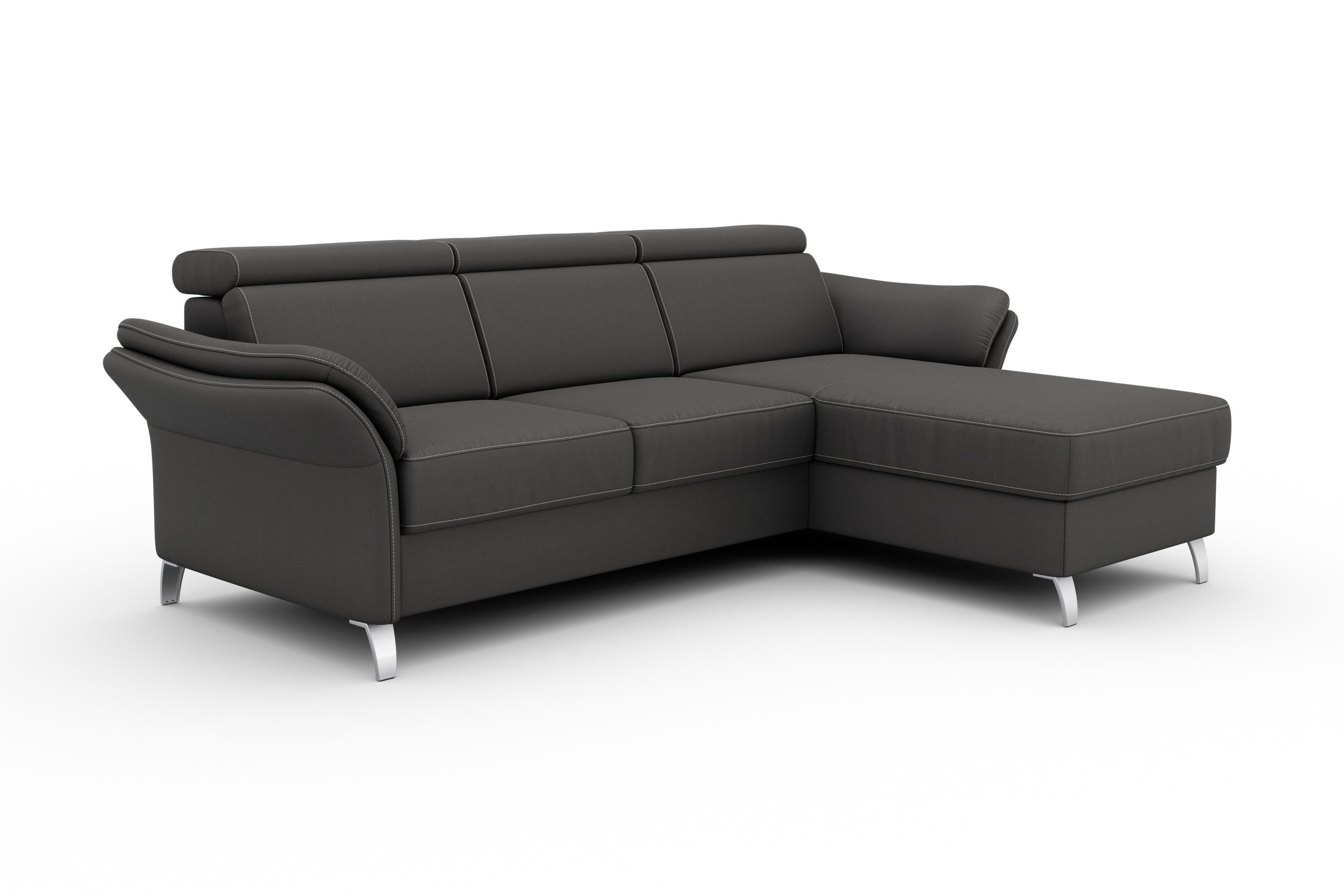 sit&more Ecksofa »Vincenzo L-Form«, inklusive Kopfteilverstellung, wahlweise mit Bettfunktion, Bettkasten