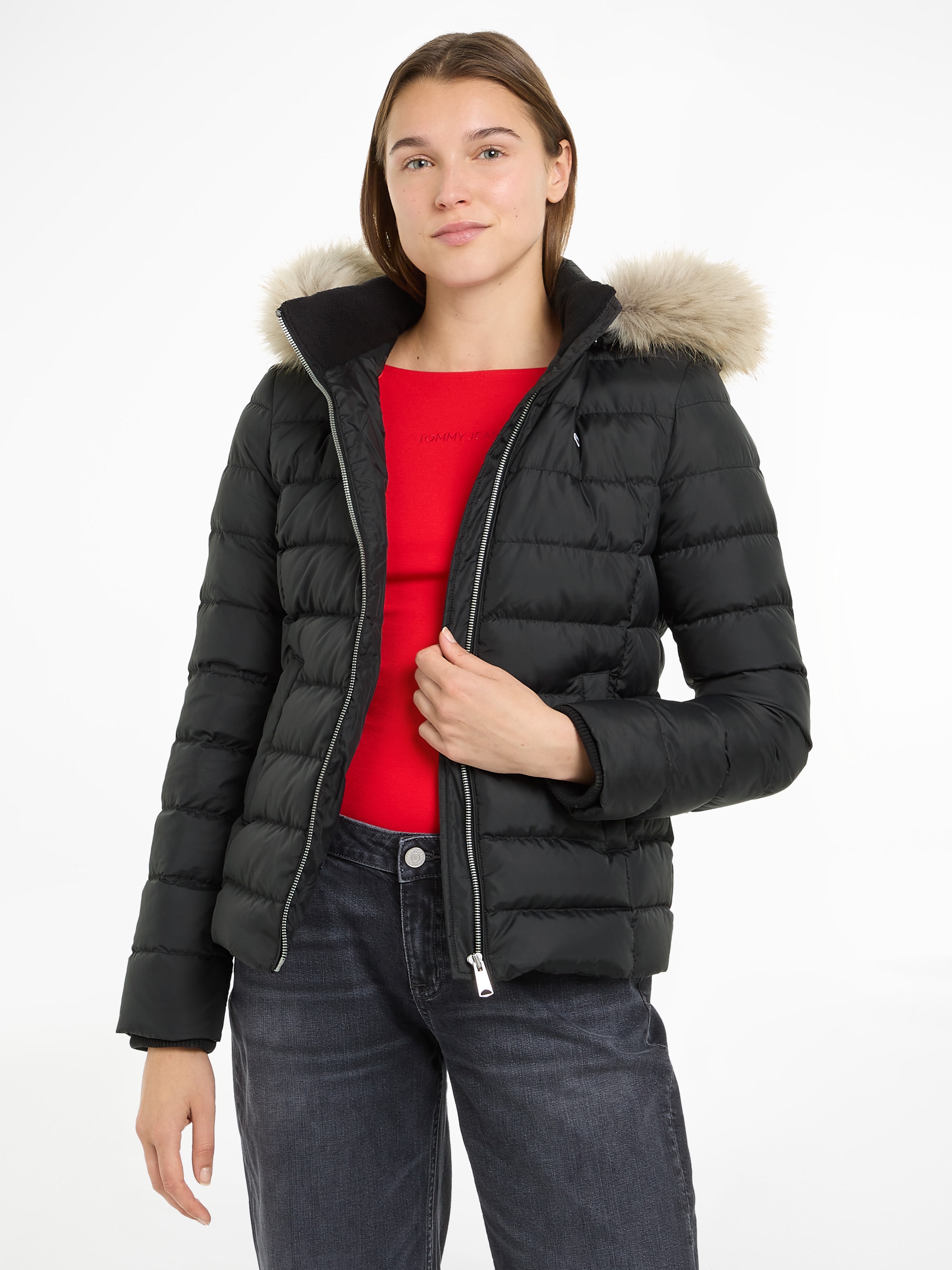 Tommy Jeans Steppjacke "TJW BASIC HOODED DOWN JACKET EXT", mit Kapuze, mit günstig online kaufen