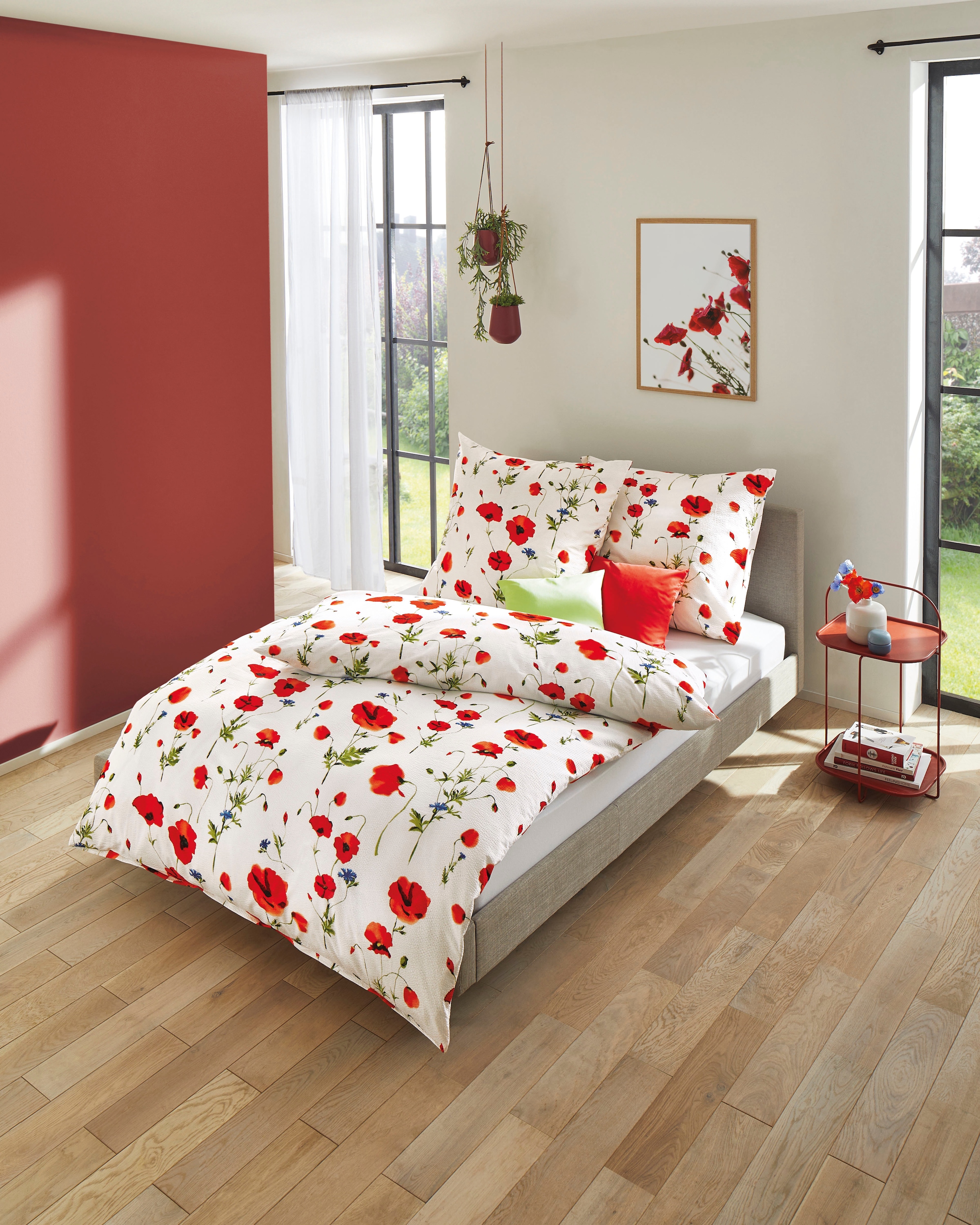 Kaeppel Bettwäsche "Sommermohn" 2 Stk. tlg. Mit Mohnblumen günstig online kaufen