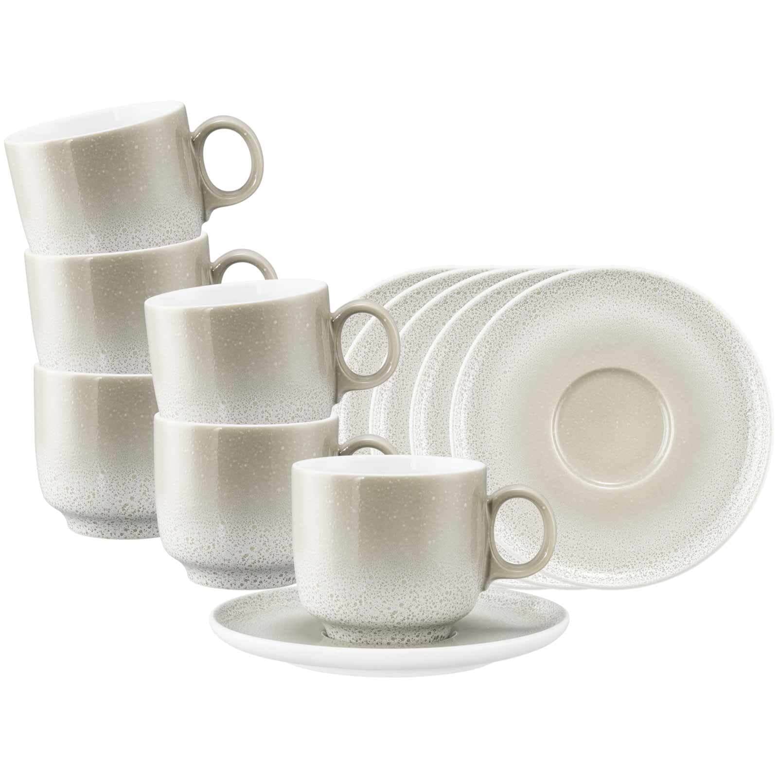 Seltmann Weiden Tasse "Cappuccinotassen mit Untertassen Sento Home 300 ml 6er Set" Spülmaschinengeeignet, Mikrowellengeeignet, Ofenfest, Salamandergeeignet, Kühlschrankgeeignet, Gefrierschrankgeeignet