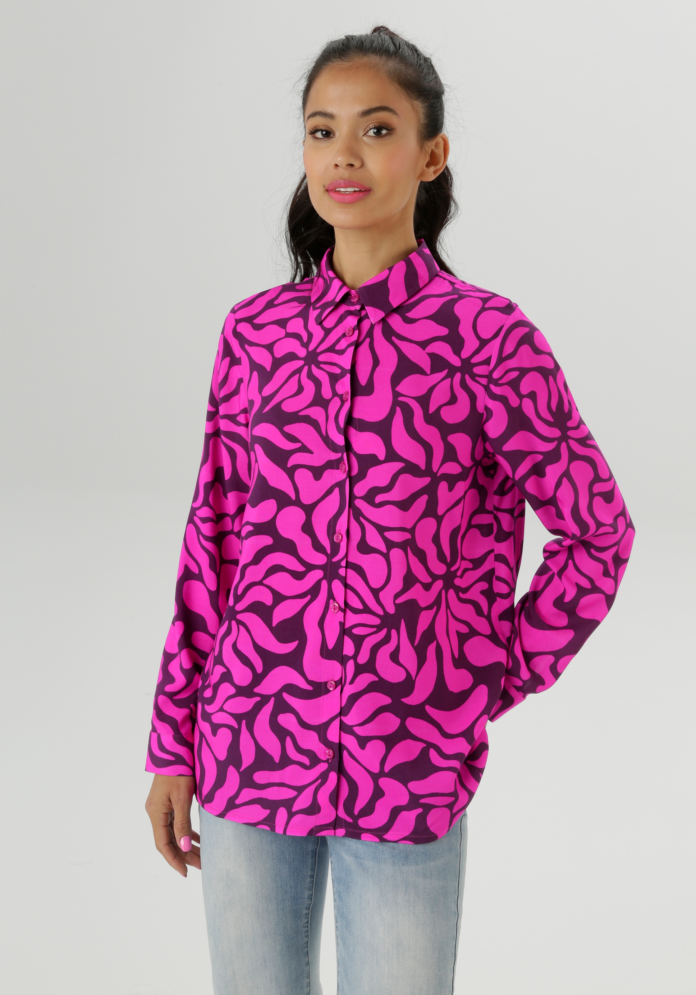 Aniston SELECTED Hemdbluse mit fantasievollen Alloverdruck günstig online kaufen