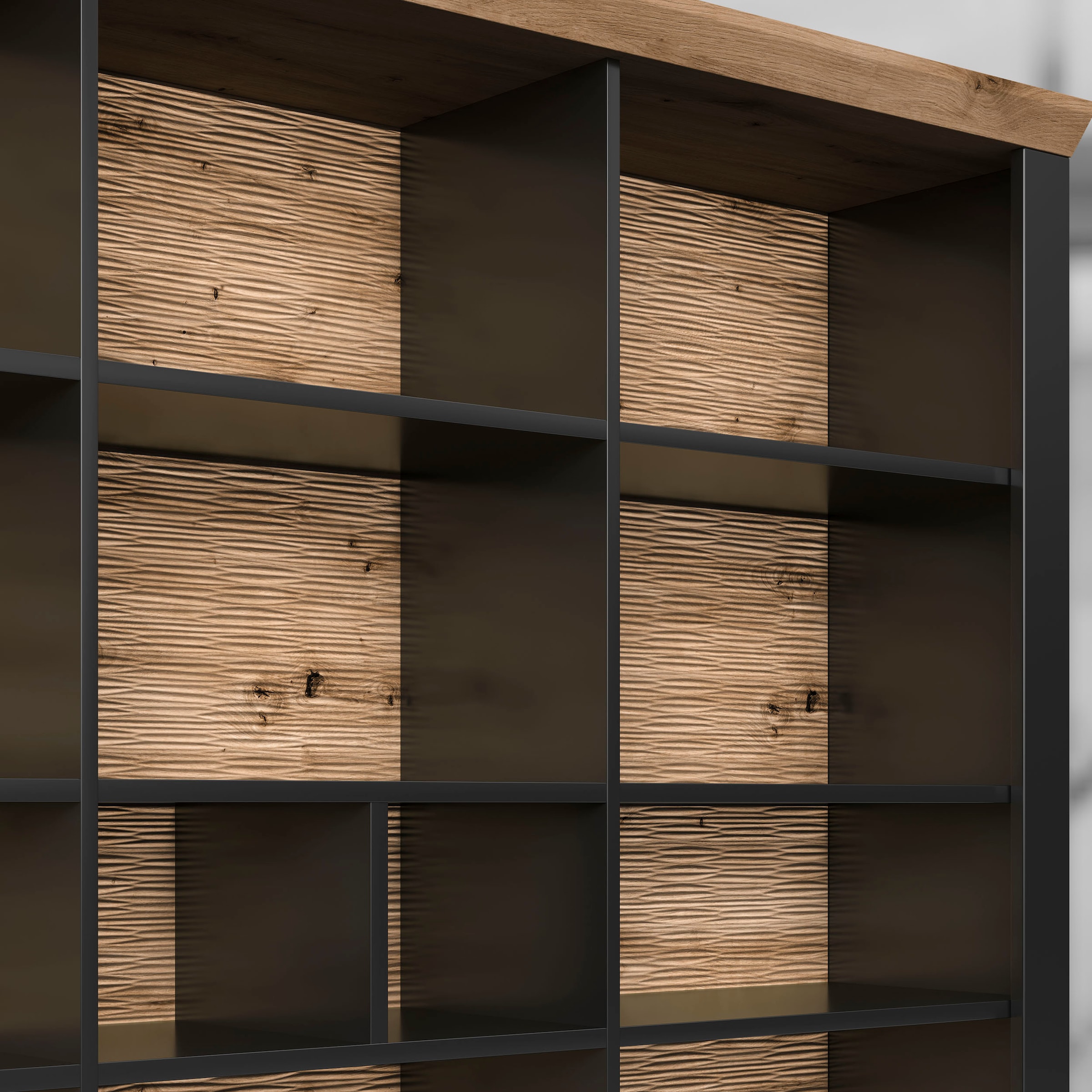 set one by Musterring Aktenregal »York«, offenes Design, wahlweise mit Beleuchtung, 3 Farben, Breite 184 cm