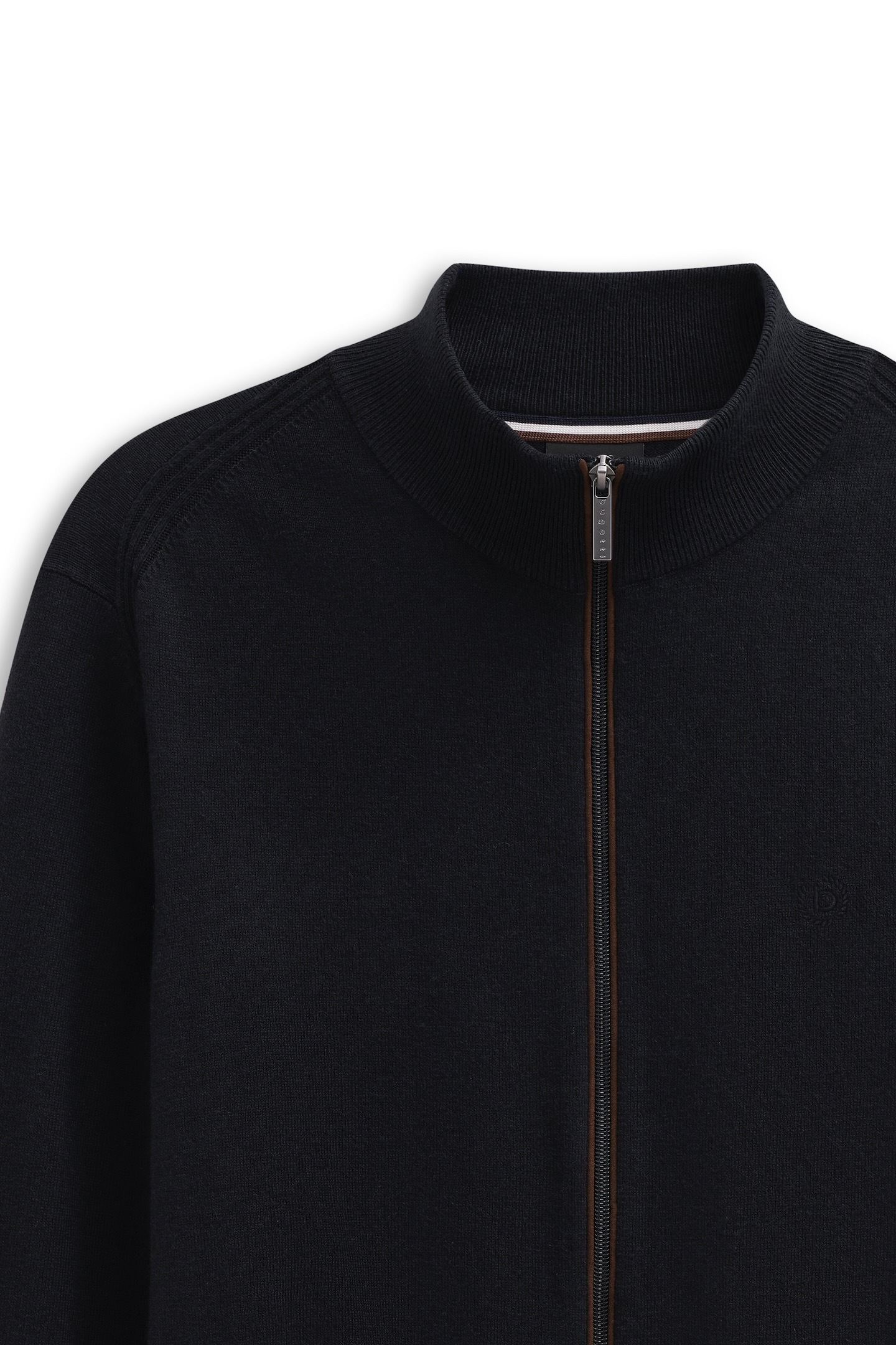 bugatti Strickjacke »Regular Fit«, mit Reißverschluss und Stehkragen