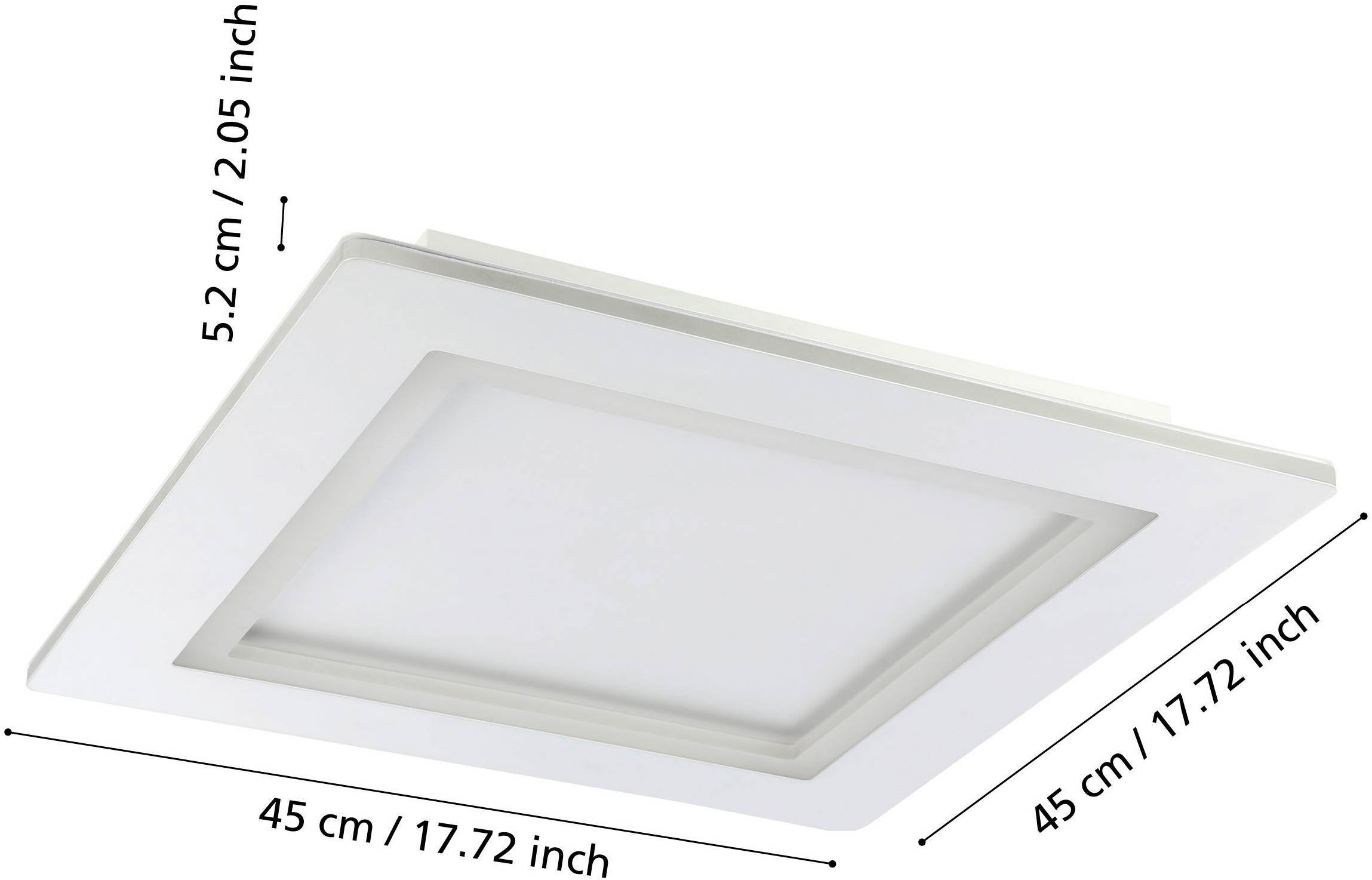 EGLO Deckenleuchte »Padrogiano-Z Deckenlampe, ZigBee 3.0, App und Sprachsteuerung, Lampe« LED-Modul 1 Stk. Kaltweiß | RGB ZigBee, App und Sprachsteuerung Alexa, RGB, dimmbar, 45 x 45 cm