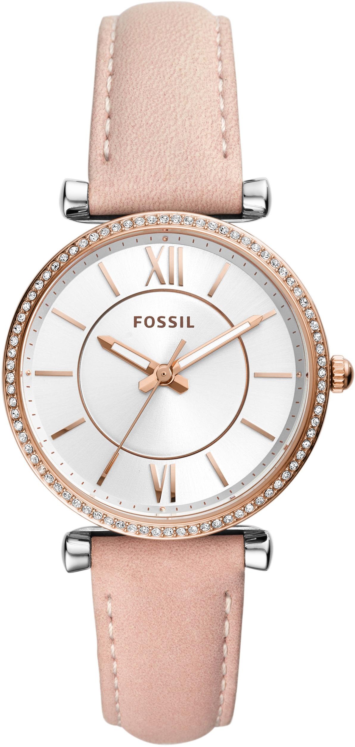 Fossil Quarzuhr »CARLIE, ES4484«, Armbanduhr, Damenuhr, Glassteine