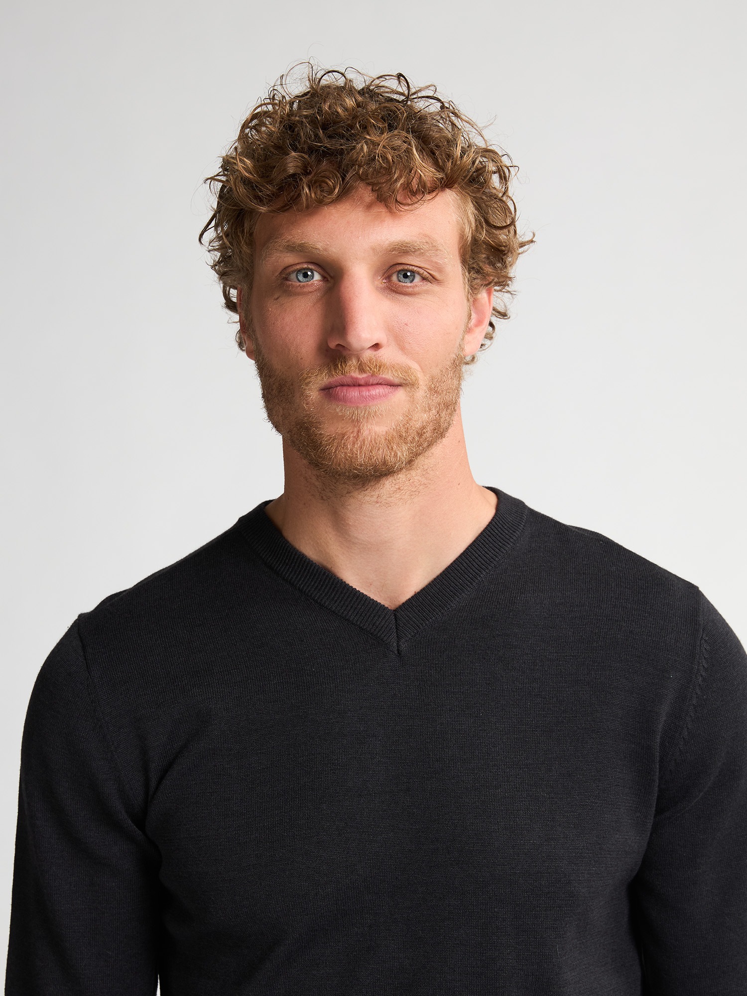 Thumbnail - Petrol Industries V-Ausschnitt-Pullover "V-Neck Basi" Materialmix mit Baumwollanteil