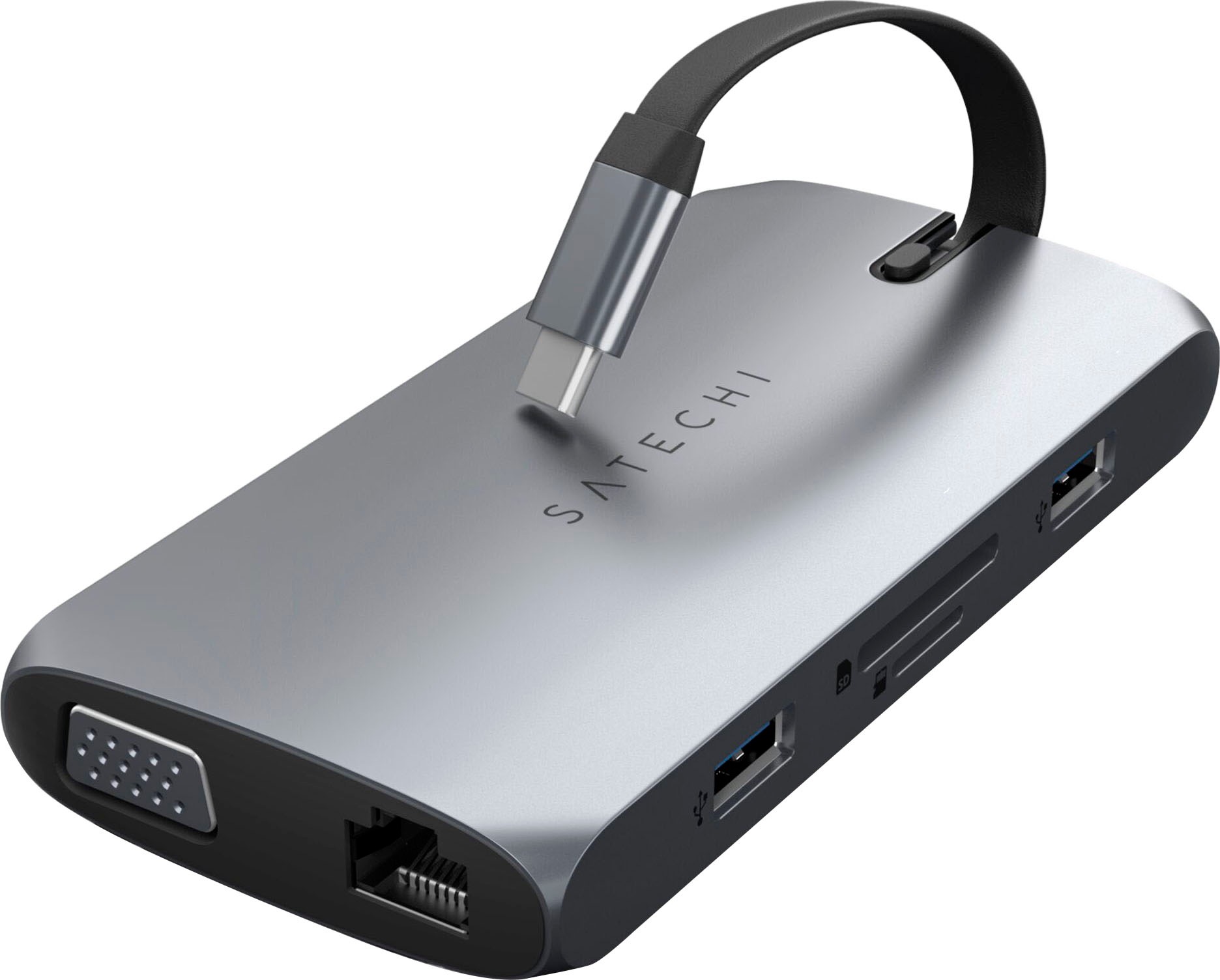 Satechi USB-Adapter »USB-C On-the-Go Multiport Adapter«, USB-C zu HDMI-VGA-USB Typ A-USB Typ C-RJ-45 (Ethernet)-MicroSD-Card-SD-Card