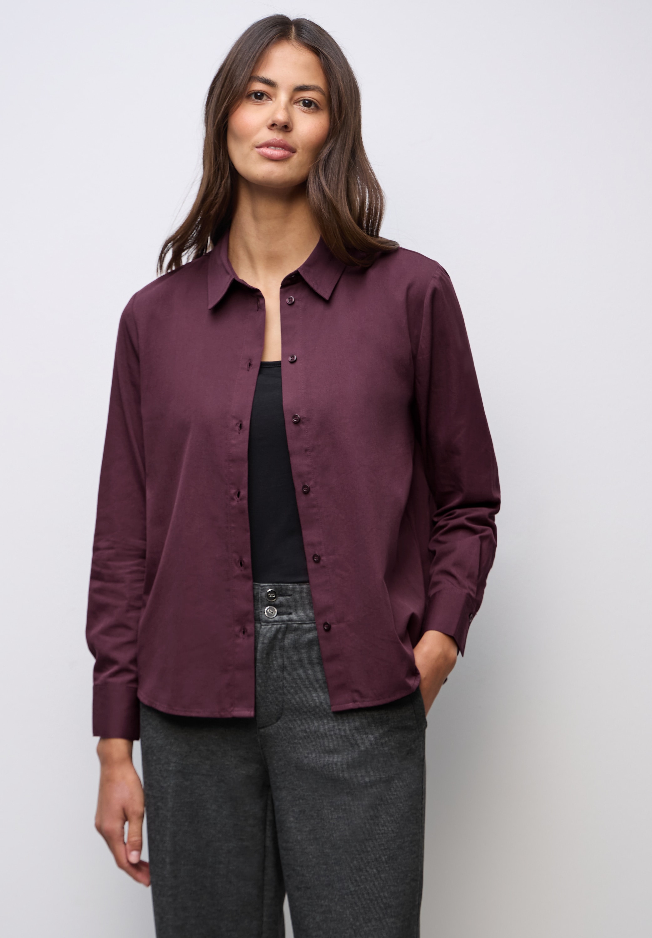 STREET ONE Langarmbluse aus reiner Baumwolle günstig online kaufen