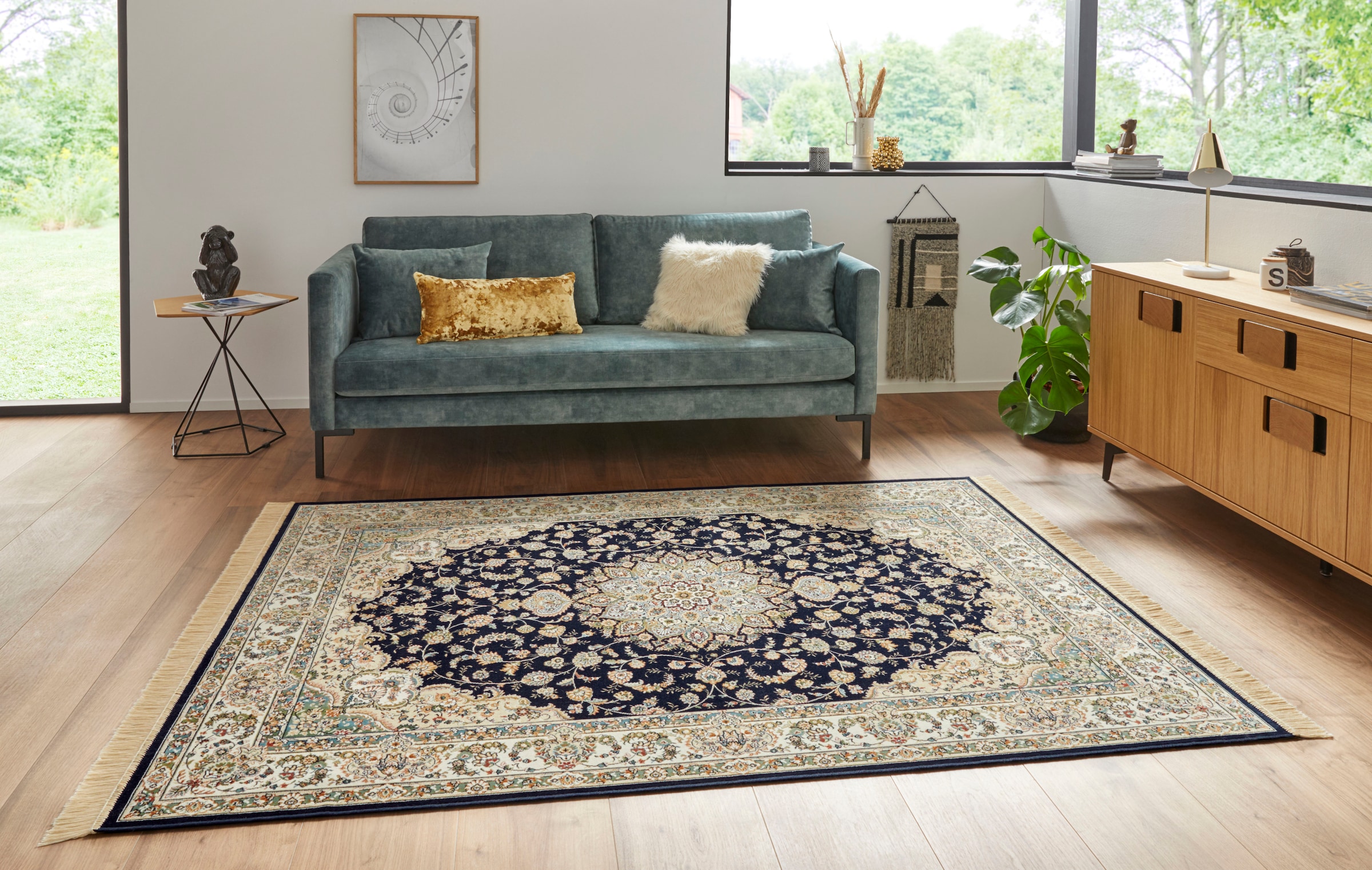 NOURISTAN Teppich »Antik Nain«, rechteckig, Orientalisch mit Fransen, Orient,  Wohnzimmer, Schlafzimmer, Esszimmer | BAUR