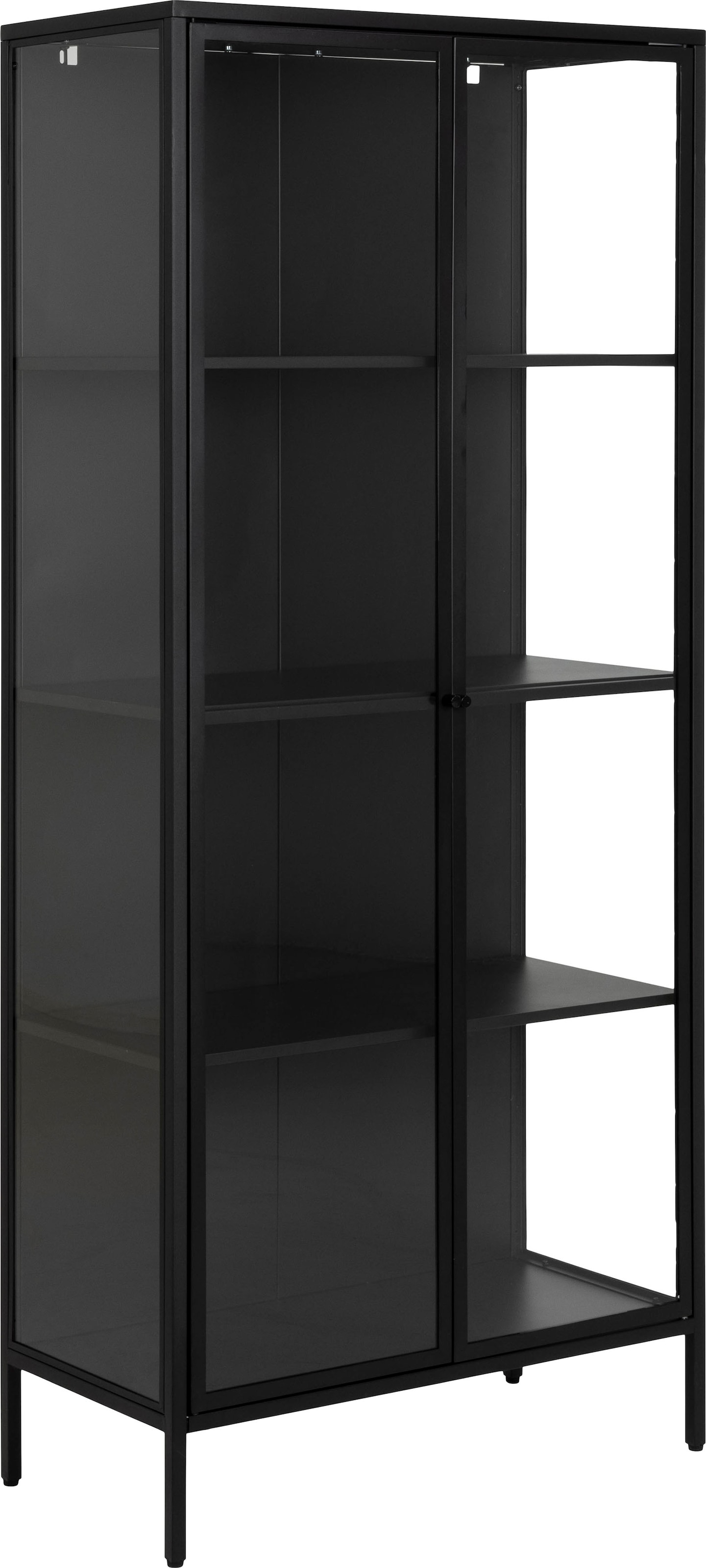 andas Vitrine »New York«, schwarzes Metall, mit Glastüren und 4 Fächern, Höhe  180cm kaufen | BAUR