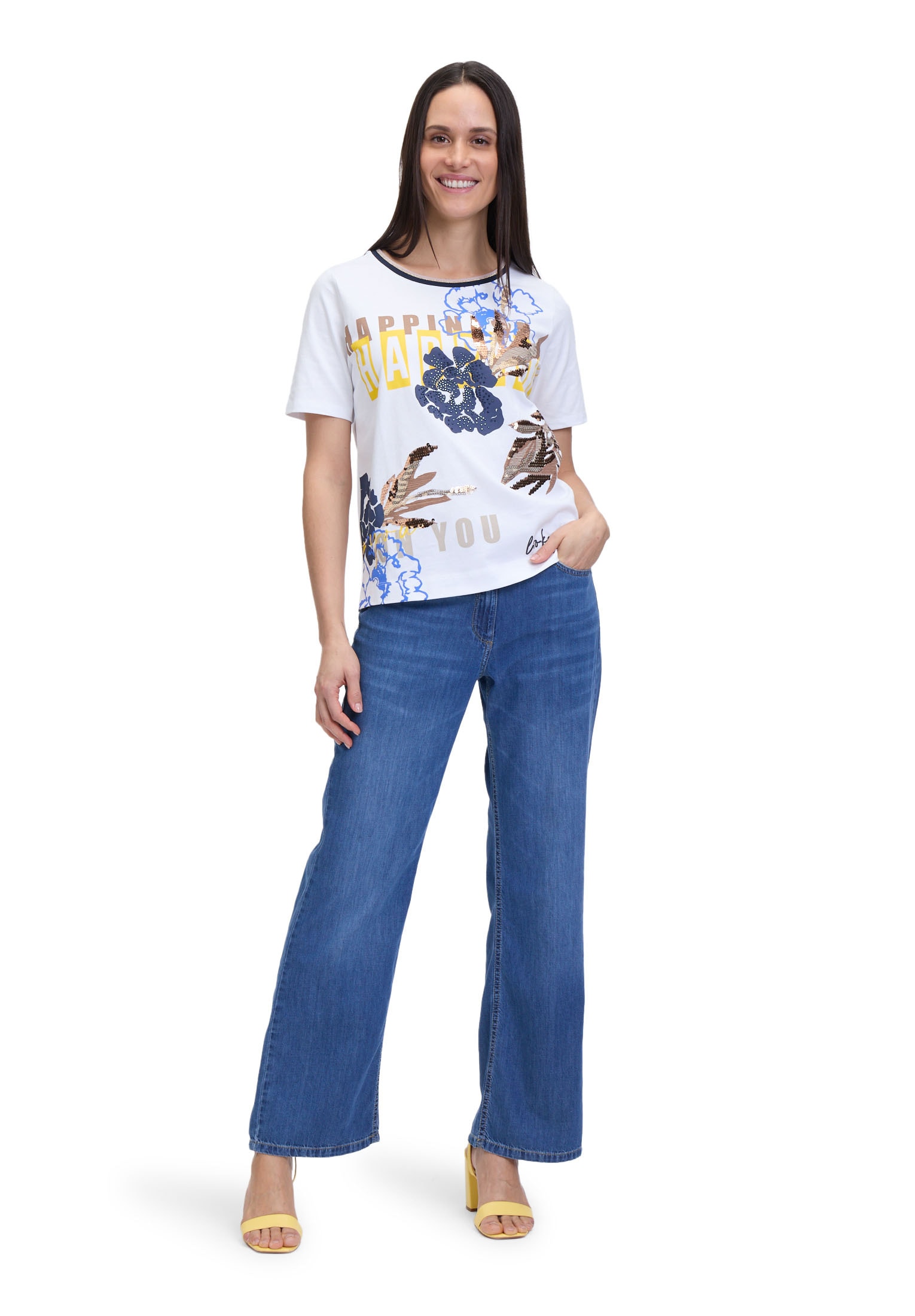Betty Barclay Kurzarmshirt »Betty Barclay Basic Shirt mit Rippbündchen«, (1 tlg.), Druck