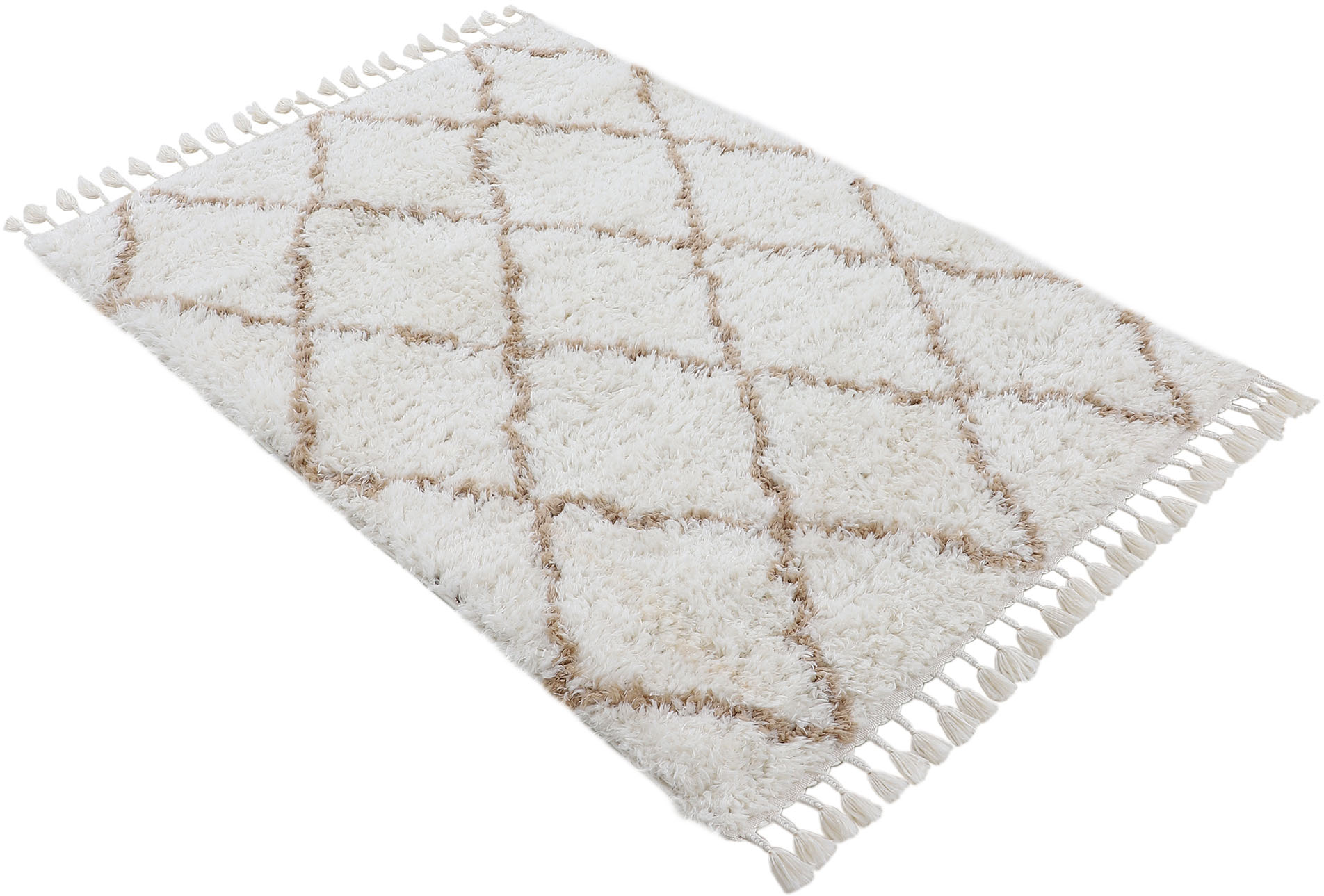 Thumbnail - carpetfine Hochflor-Teppich "Eddy", rechteckig, 30 mm Höhe, Shaggy, auch als Läufer und in quadratisch, mit Fransen, Woh...