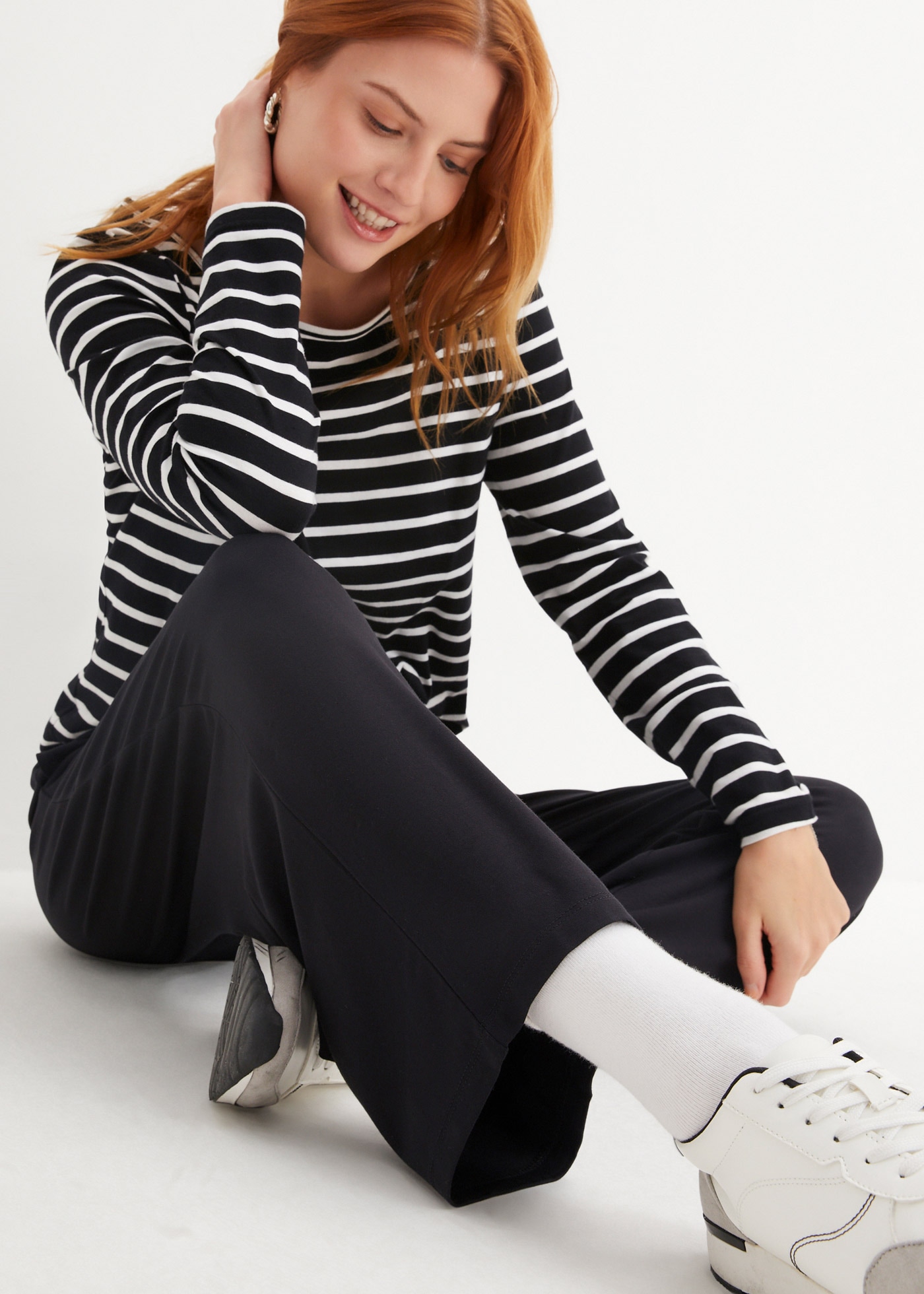 bonprix Jerseyhose »7/8- Shirthose, High-Waist, 2er-Pack«  aus Viskose und Elasthan, mit seitlichen Taschen, lockere Passform