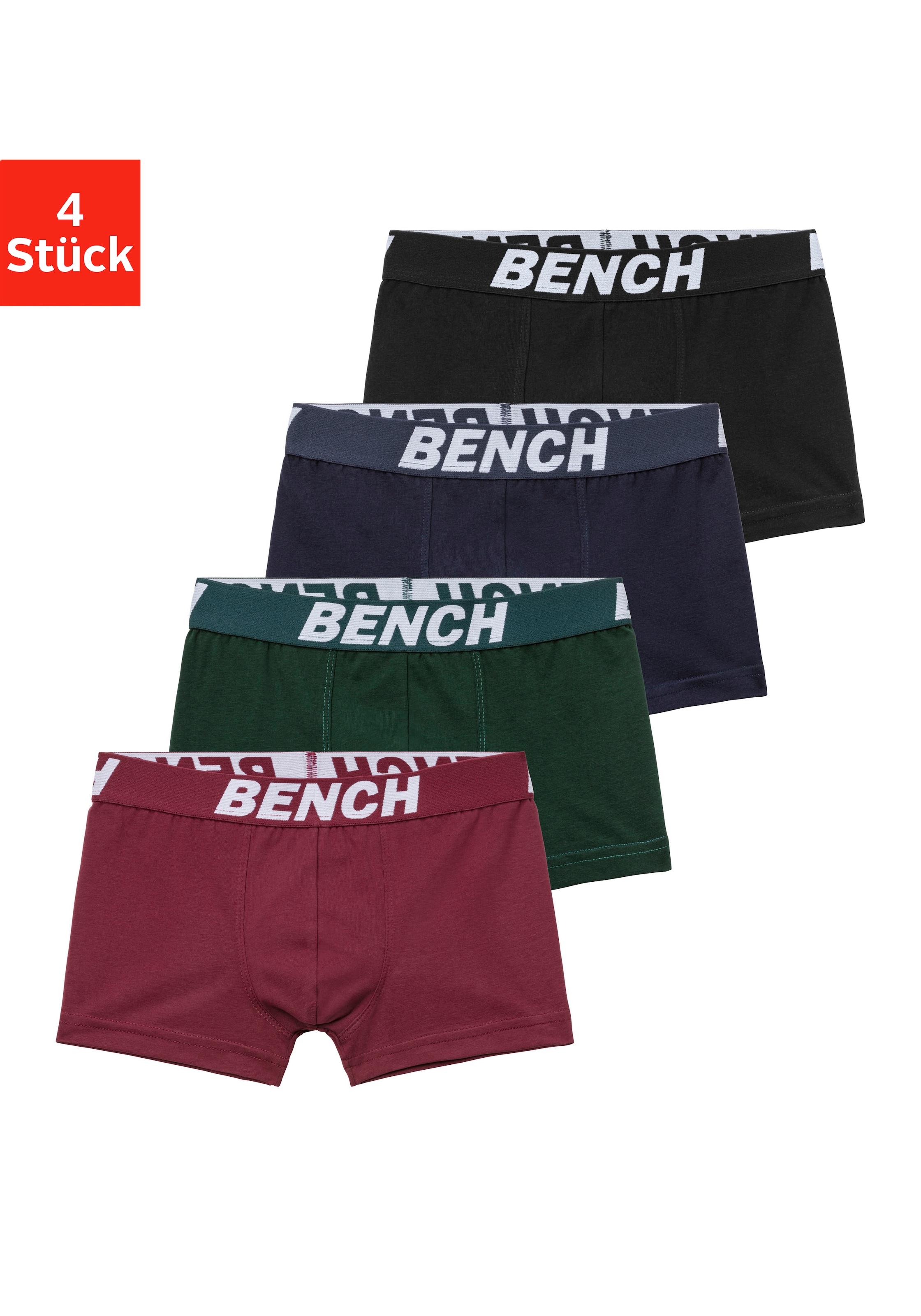 Bench. Boxer "Boxershorts für Jungen" Packung, 4 Stk. mit Bench Schriftzug im Bund