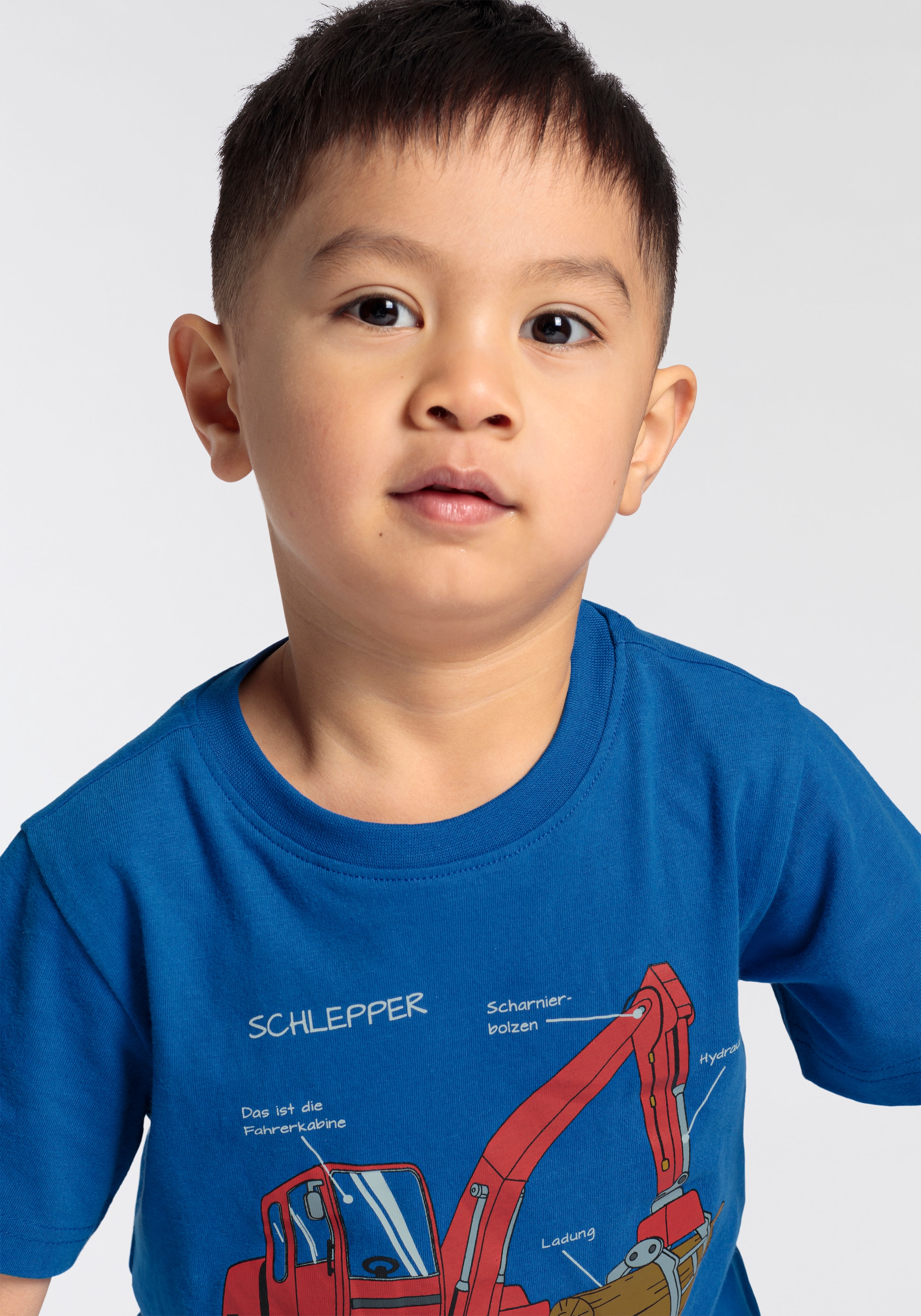 KIDSWORLD T-Shirt »für kleine Jungen«, BAGGER Druck