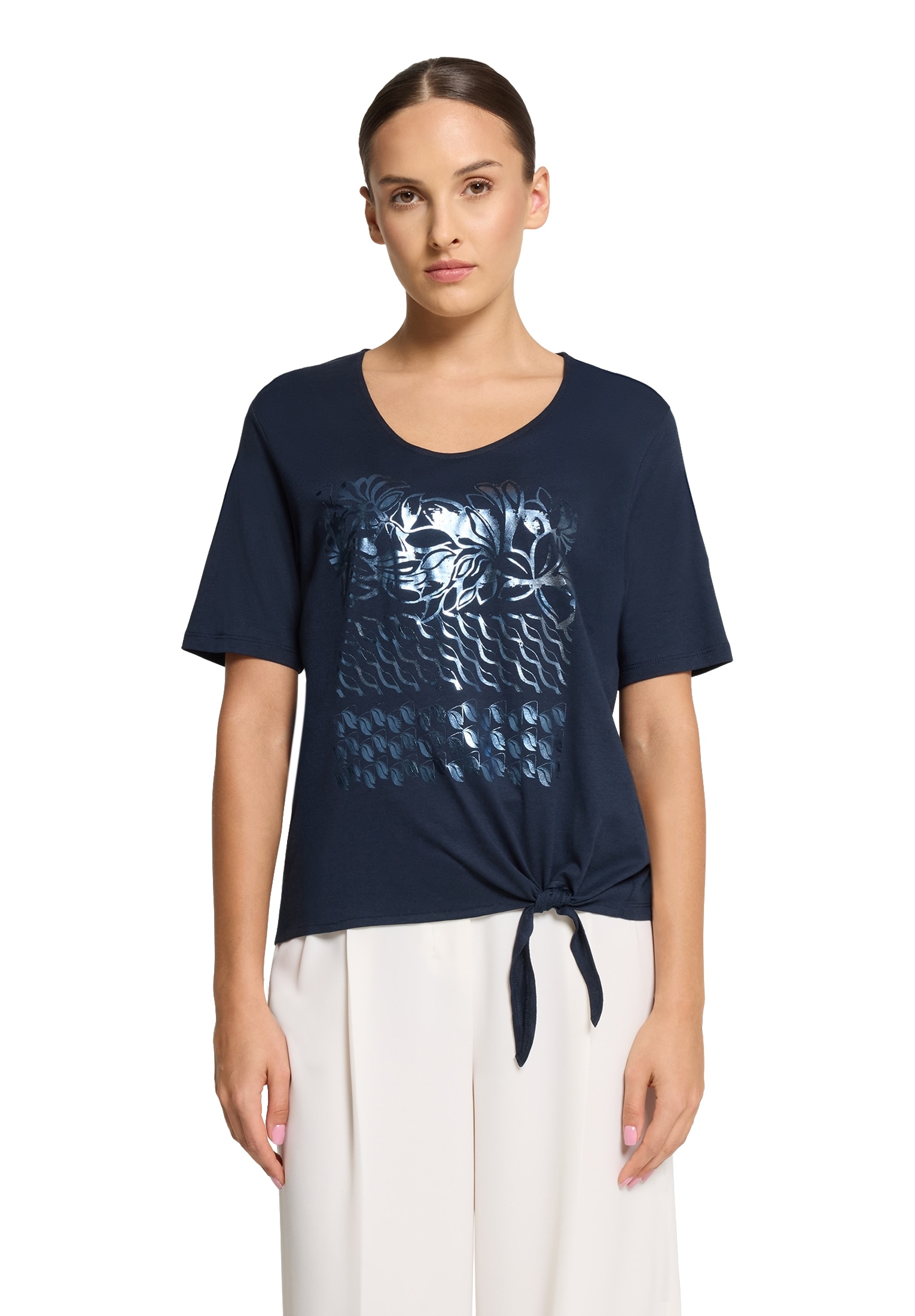 Betty Barclay Kurzarmshirt "Damen Basic Shirt mit Schleifenknoten" 1 Stk. t günstig online kaufen