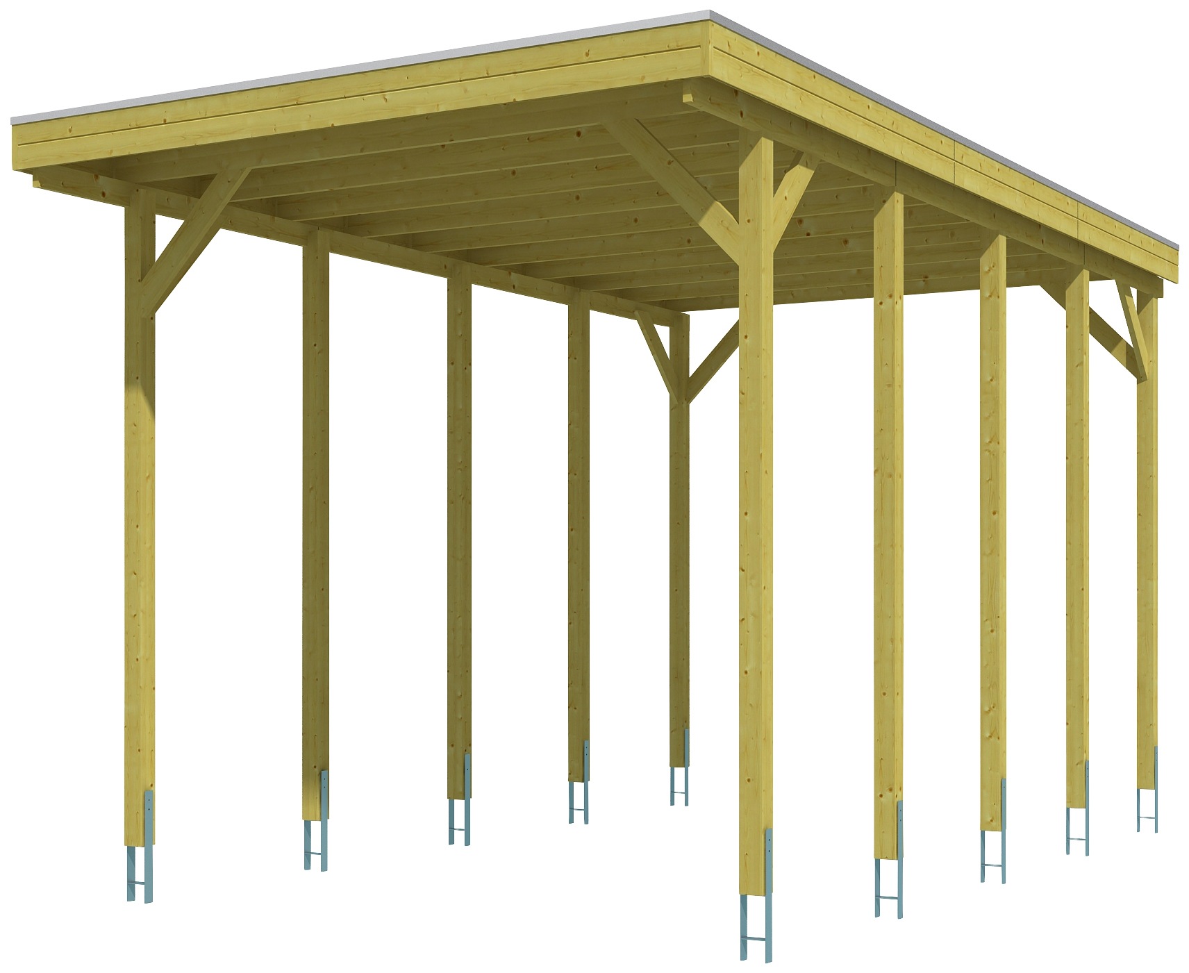 Skanholz Einzelcarport "Friesland" Massivholz 355 cm braun für Caravan