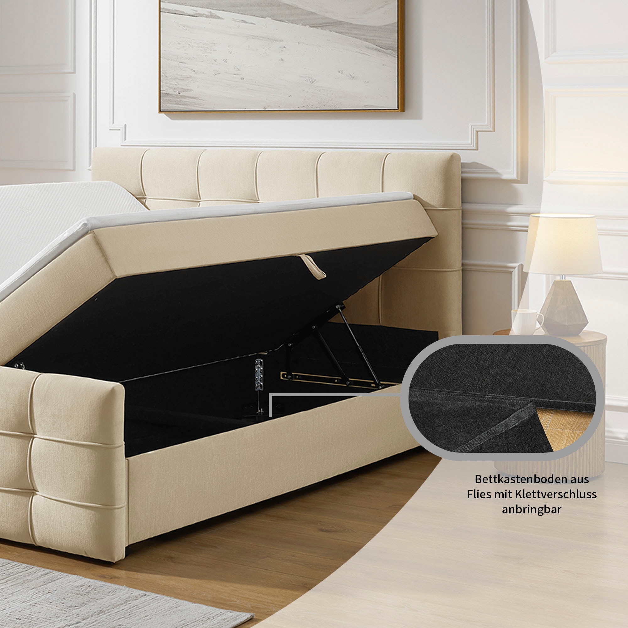 OTTO home Boxbett »Lilienne inkl. Bettkasten und Topper, Liegefläche 180x200cm« erhältlich in der Größe 180x200 cm