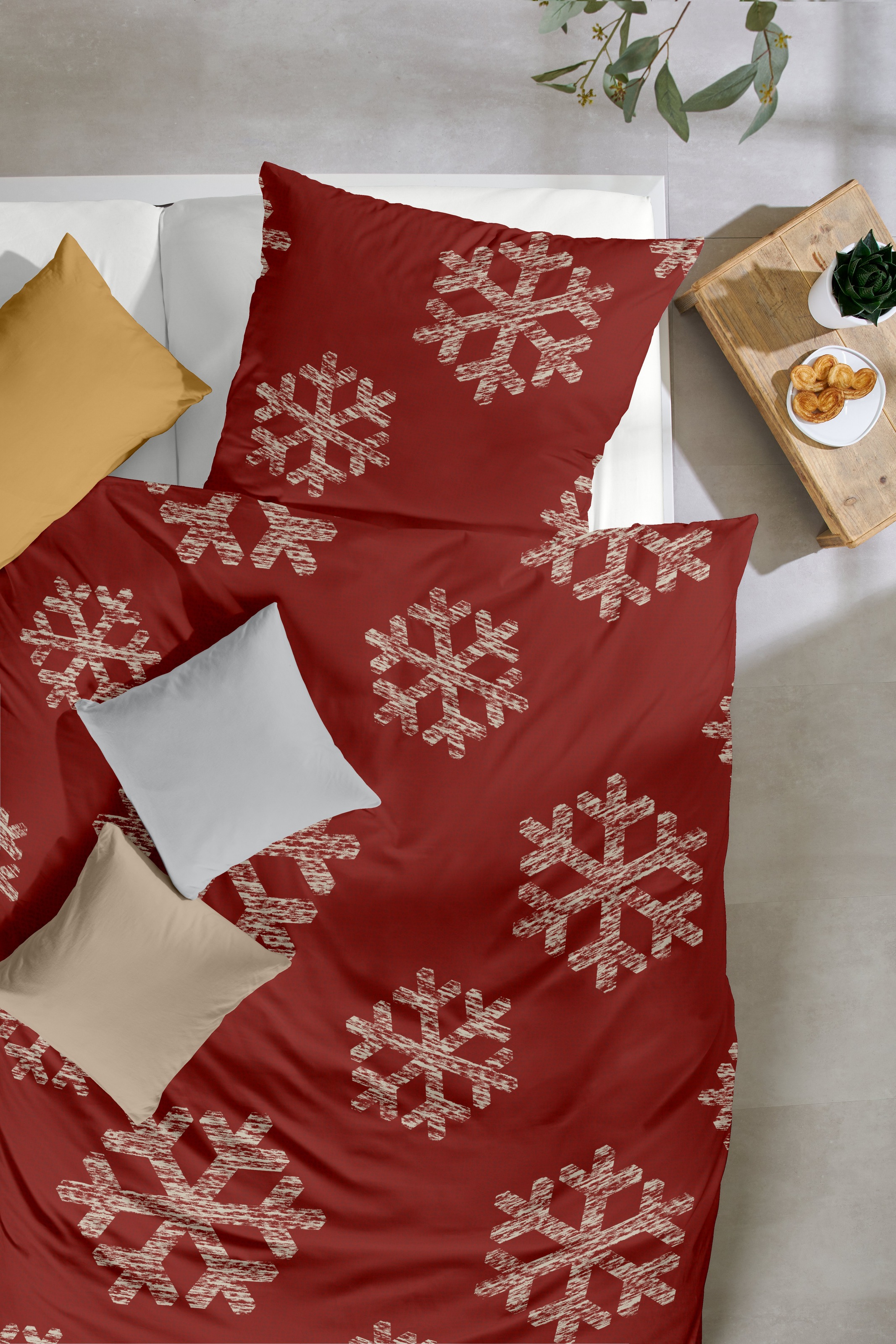 Thumbnail - Primera Bettwäsche "Feinbiber-Bettwäsche Snowflake" 2 Stk. mit winterlichen Schneeflocken