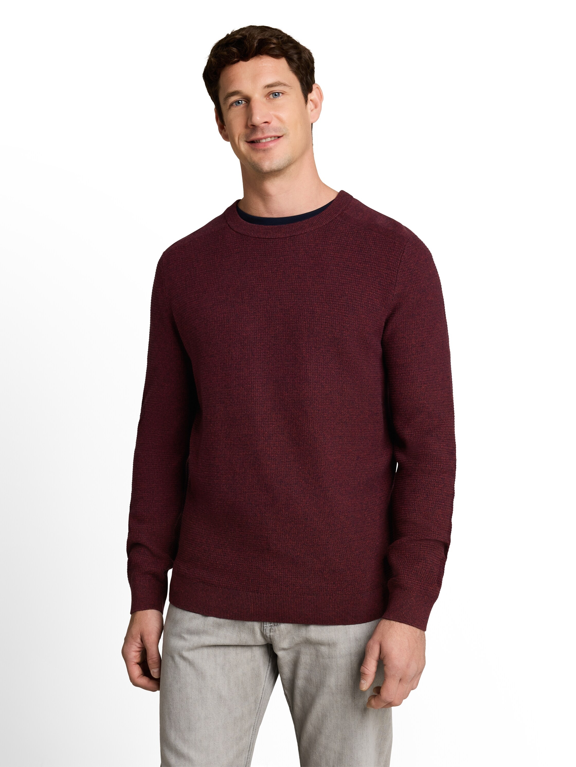TOM TAILOR Strickpullover aus weicher Baumwolle - Rundhals