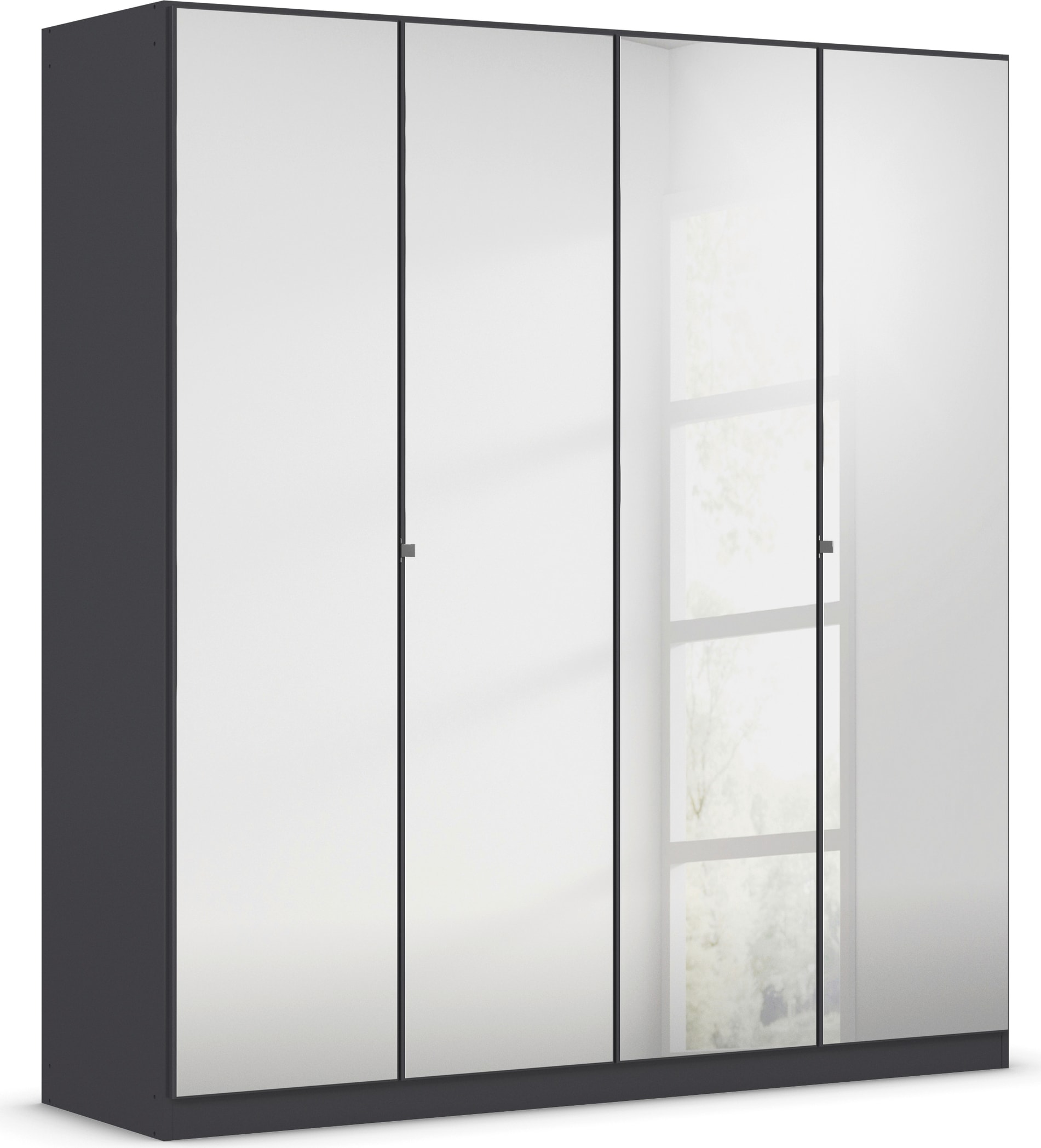 rauch Drehtürenschrank "Reflect" mit Spiegelfront, inkl. praktischer Inneneinteilung und Stoffboxen-Set
