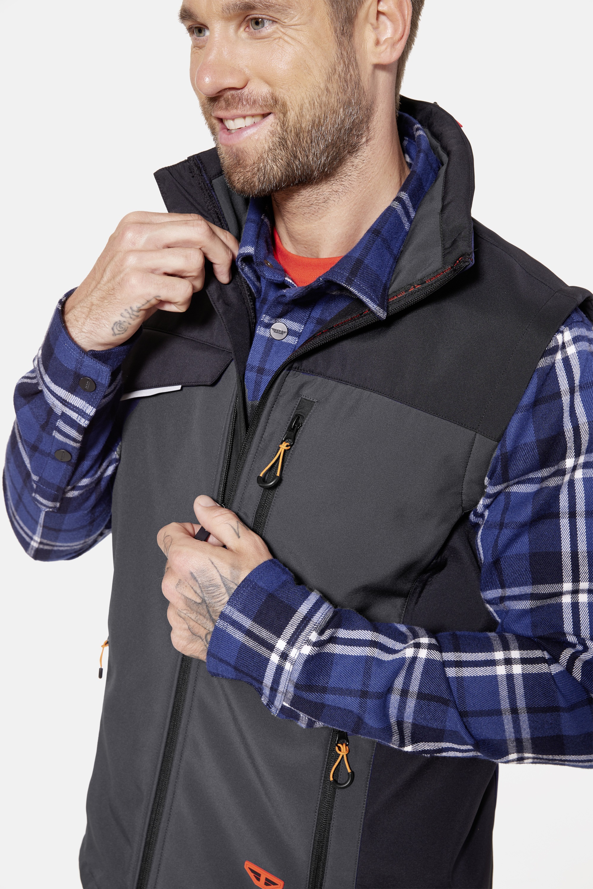 Thumbnail - HERO by John Medoox Arbeitsweste "Workwear Arbeits-Cargoweste Softshell" Arbeits-Cargoweste Softshell Funktionsqualität ...