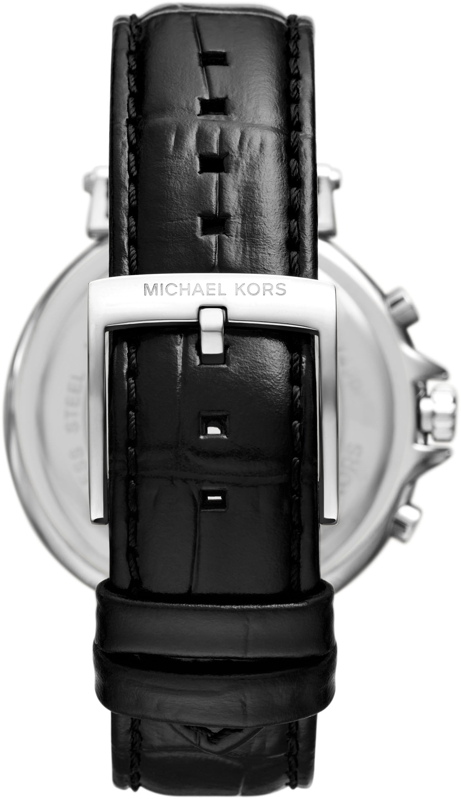 MICHAEL KORS Chronograph »MAREN«, Armbanduhr, Damenuhr, Lederarmband, analog, Tag, Stoppfunktion