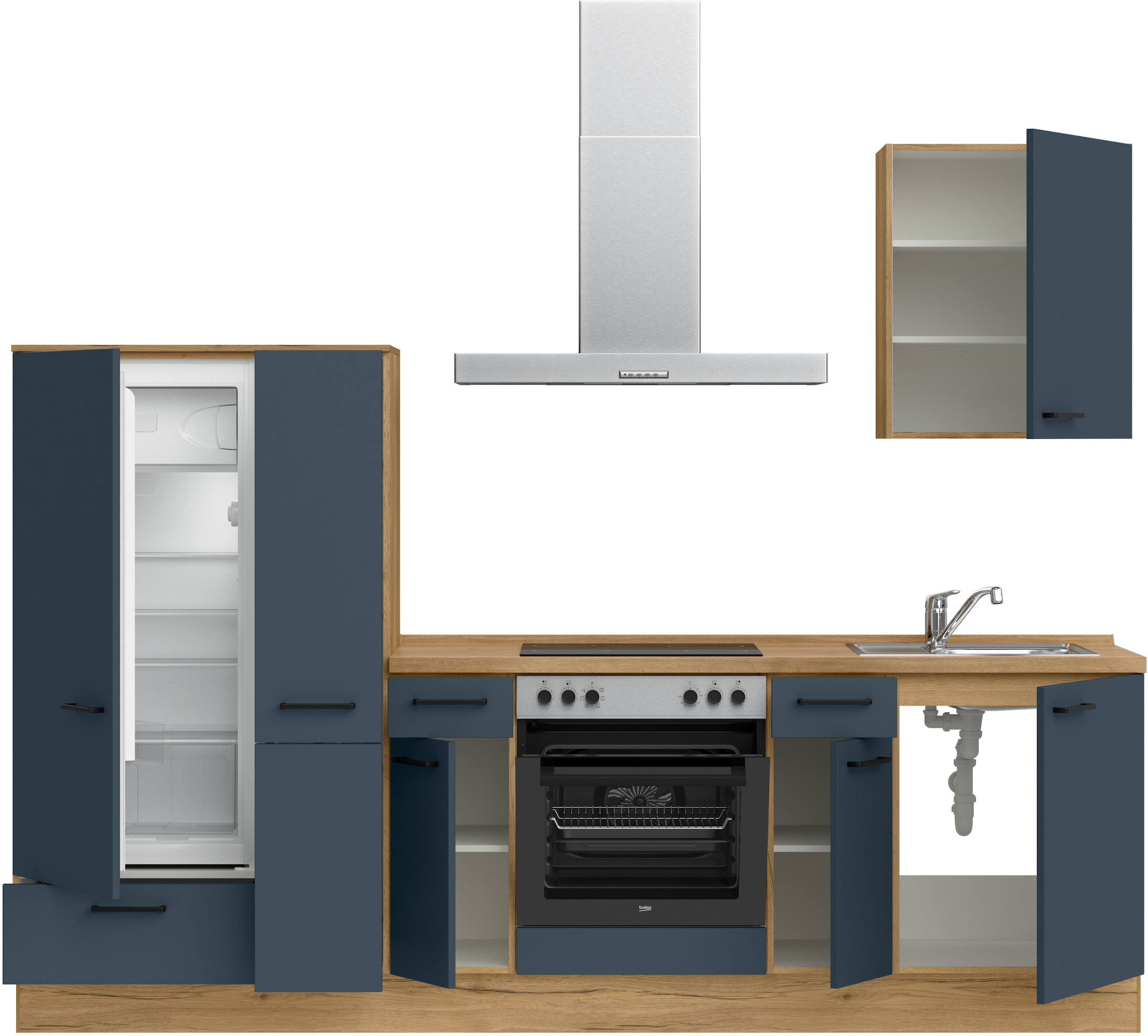 nobilia® Küchenzeile »"Easytouch I"«, vormontiert, Ausrichtung wählbar, Breite 270 cm, wahlw. mit E-Geräten