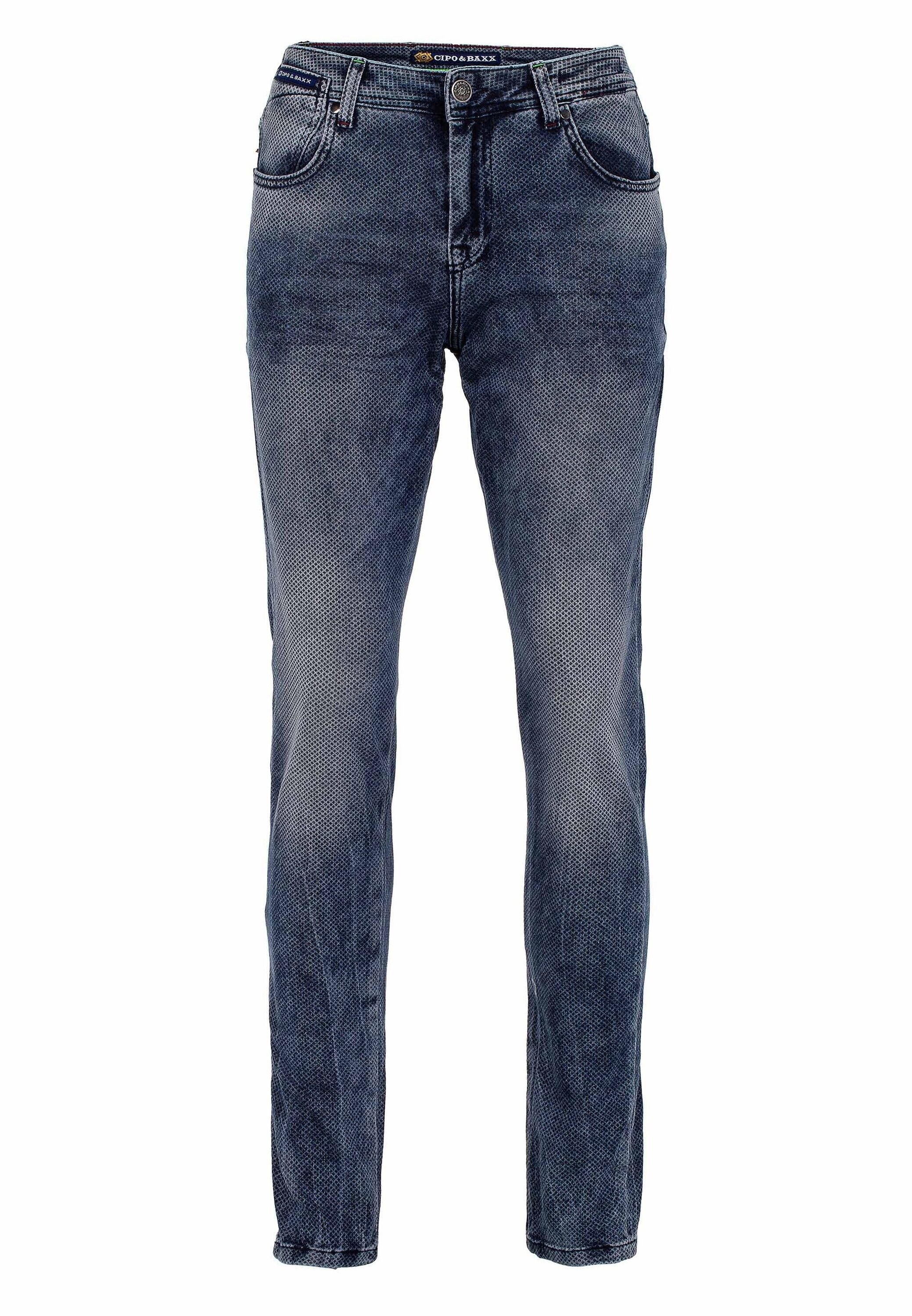 Cipo & Baxx Slim-fit-Jeans »Jeans«, mit Allover-Gitter-Musterung, CD543