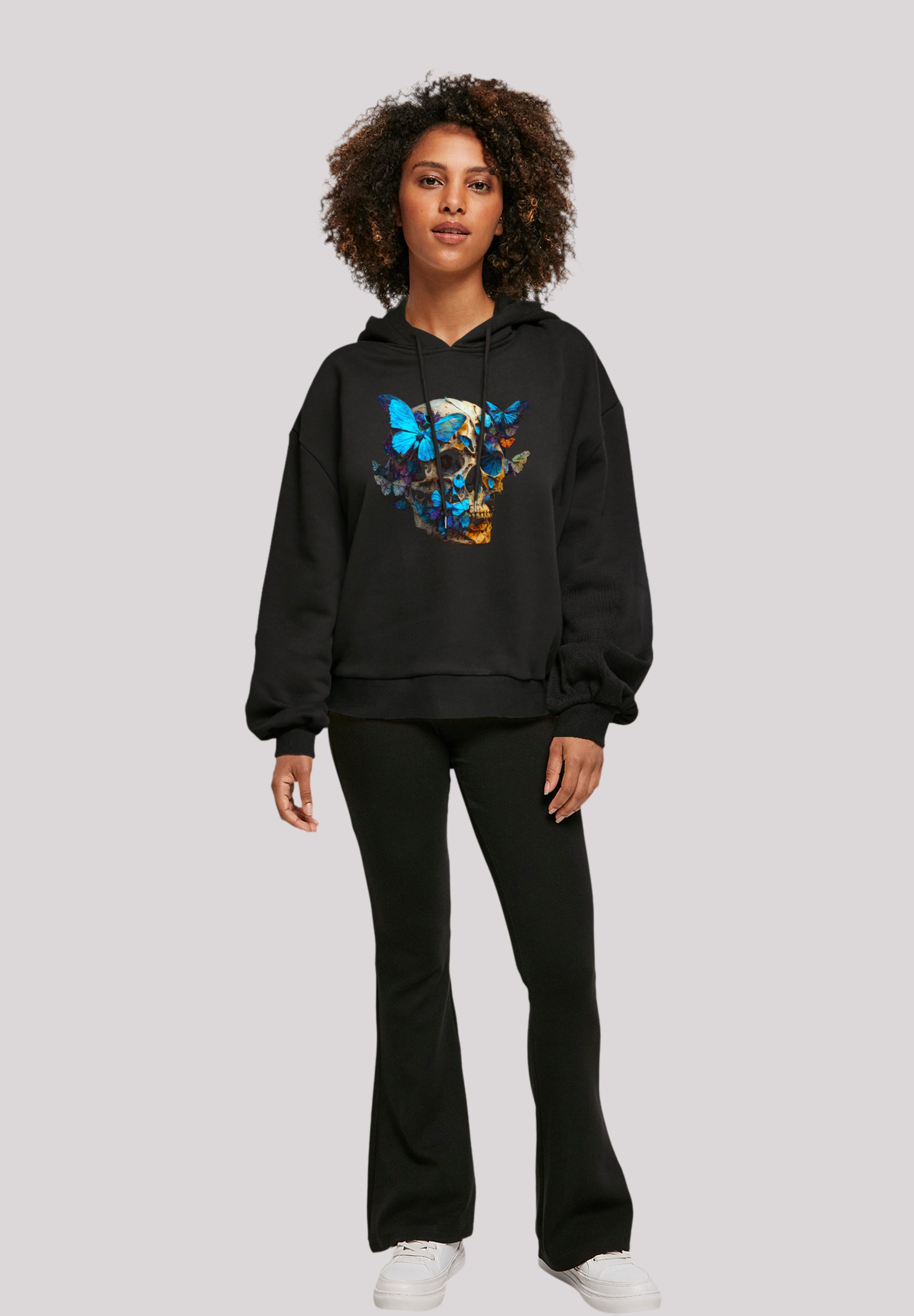 F4NT4STIC Kapuzenpullover »Totenkopf Schmetterling«, Print
