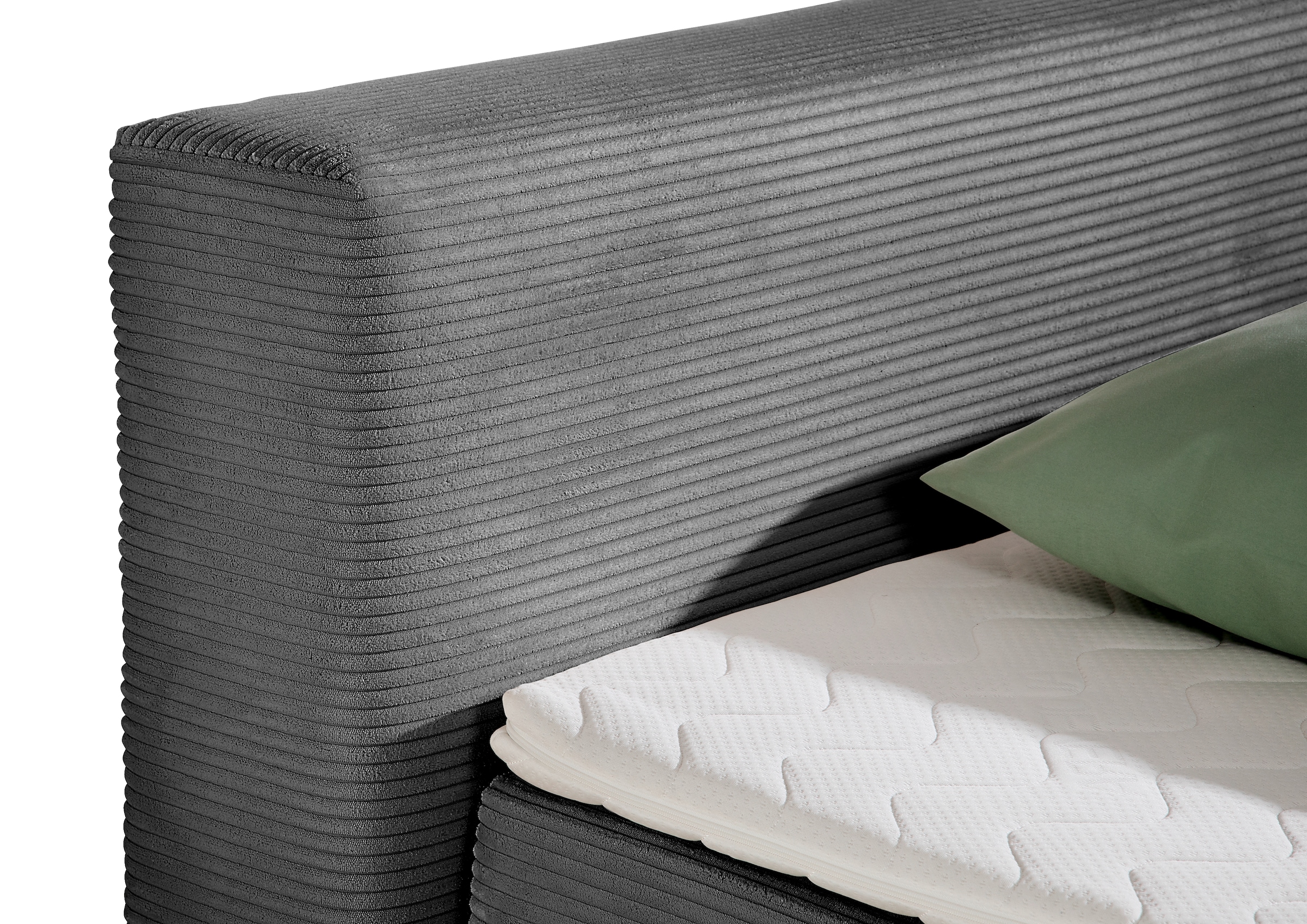 andas Boxspringbett »Åby«, In Cord Bezug, wahlweise mit und ohne Matrazte erhältlich