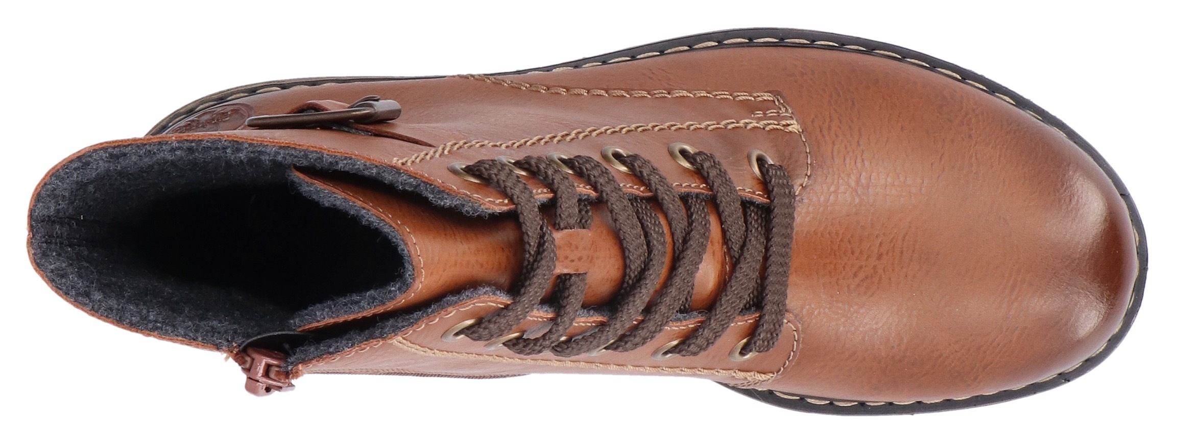 Rieker Schnürstiefelette, Schnürboots, Klassik-Boots, Blockabsatz, in Used-Optik