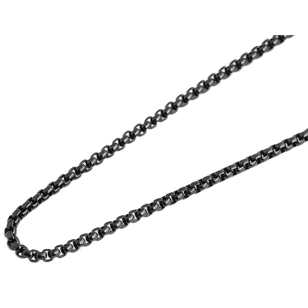 ADELIA ́S Damen Gliederkette "Halskette – Venezianerkette aus Edelstahl", 80, Edelstahl, schwarz, Edelstahl, Halsketten, Schöne Geschenkidee zum