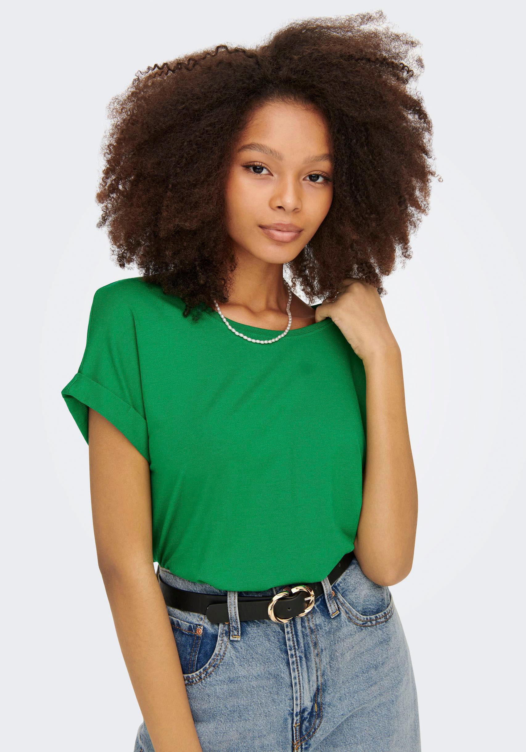 ONLY T-Shirt "ONLMOSTER – Kurzarmshirt mit Aufschlag und klassischem Look" günstig online kaufen