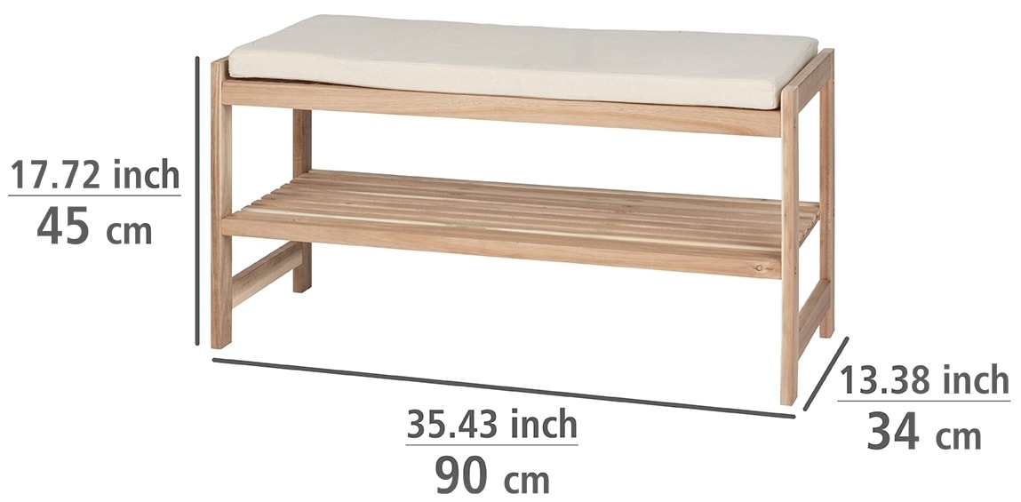 WENKO Schuhbank »Acina«, aus BxTxH: 90x34x45 | Akazienholz cm, BAUR