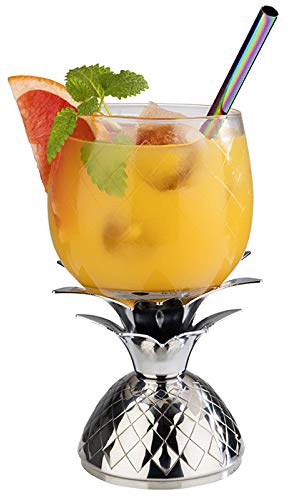 Buddy's Becher »Buddy´s Bar«, (Set, 2 tlg.), 2 Ananas Cocktail Becher, 350 ml, Pineapple Mug, Edelstahl/Glas