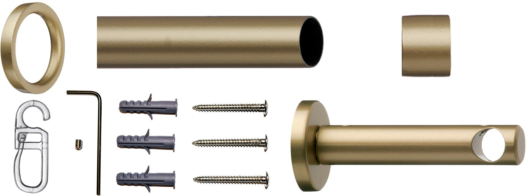 indeko Gardinenstange "Andrax" Ø 12 mm 1 läufig-läufig Fixmaß Komplett-Set günstig online kaufen