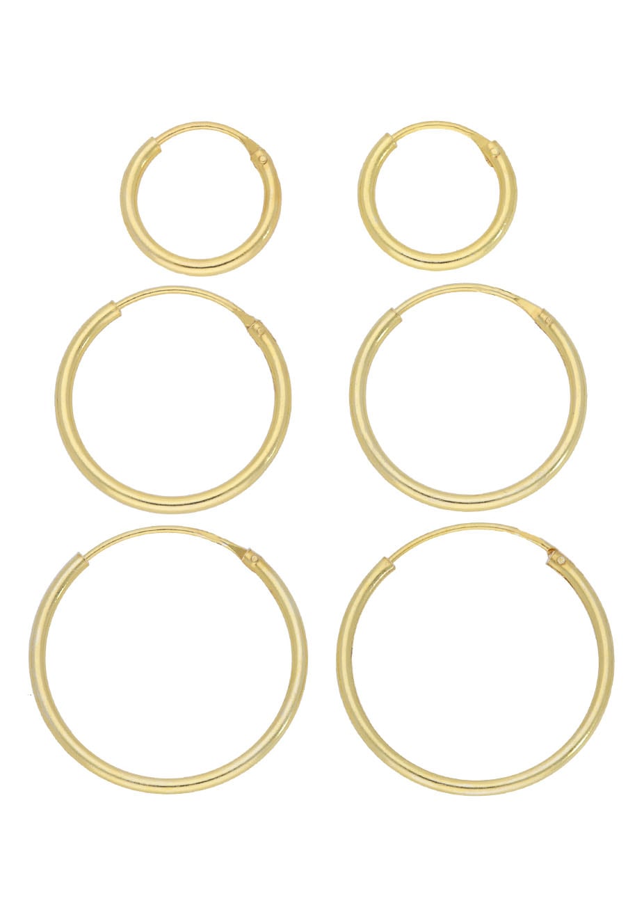 FIRETTI Damen Creolen-Set "Multipack Schmuck Geschenk Silber 925 Ohrschmuck Creolenset", Silber 925 (Sterlingsilber), gold, Silber 925