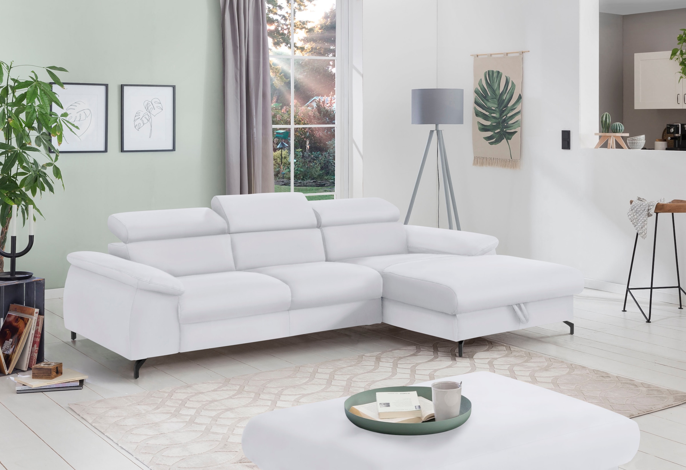 COTTA Ecksofa "Kitty L-Form, B: 242 cm" mit Kopfteilverstellung, optional B günstig online kaufen