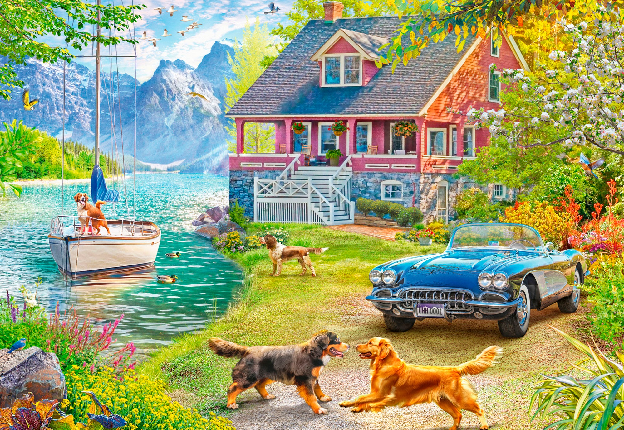 Ravensburger Puzzle »Feel Well & Puzzle, Sommerhaus am See«, XL, für Erwachsene, Made in Europe
