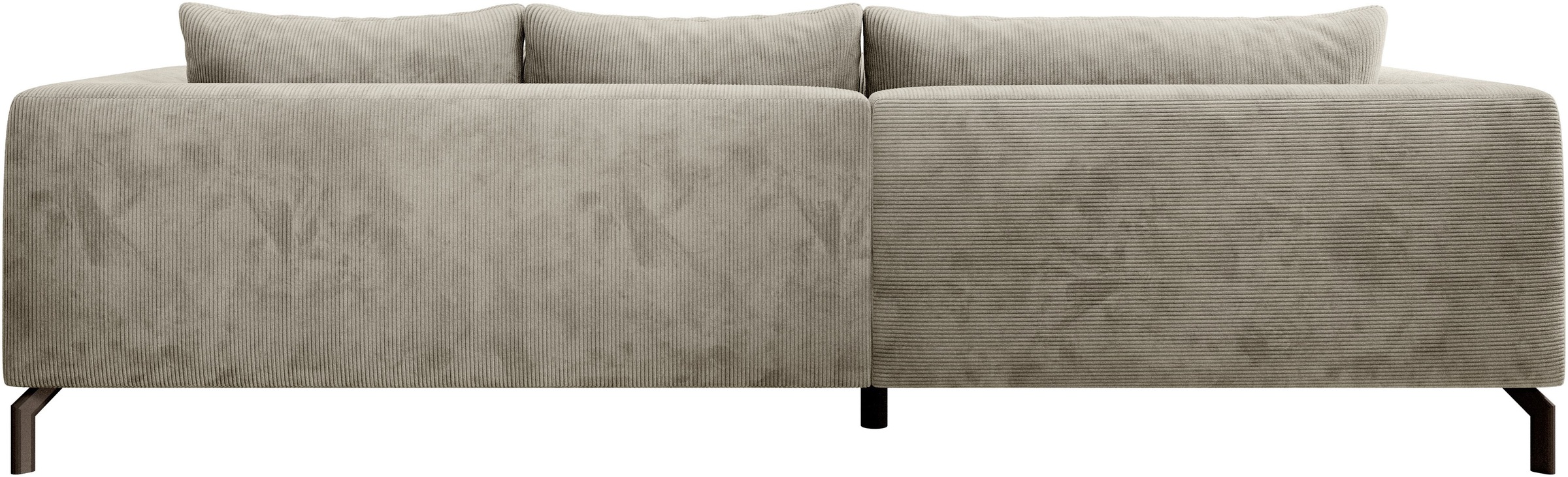 Ecksofa HOME AFFAIRE "Cross, mit softem Sitz, L-Form, wendbare Zierkissen, Breite 284 cm", beige (cannoli cream), B:284cm H:82cm T:172cm, 88% PES; 12% Nylon, Sofas, Ecksofa, Couch mit vielen Kissen, stylische Kreuznaht, elegante Metallfüße 6