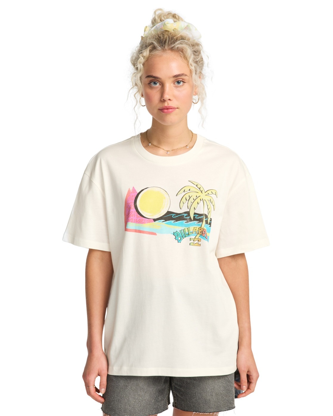 T-Shirt BILLABONG "Hot Tropics", Damen, Gr. L, weiß, Obermaterial: 100% Walkfrottier;, Shirts T-Shirt