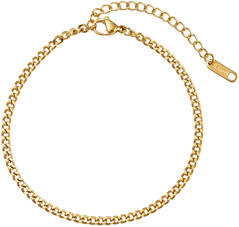 Fußketten Set FIRETTI "Schmuck Geschenk Körperschmuck", gold (gelbgoldfarben), Fußketten, Damen, Edelstahl 2