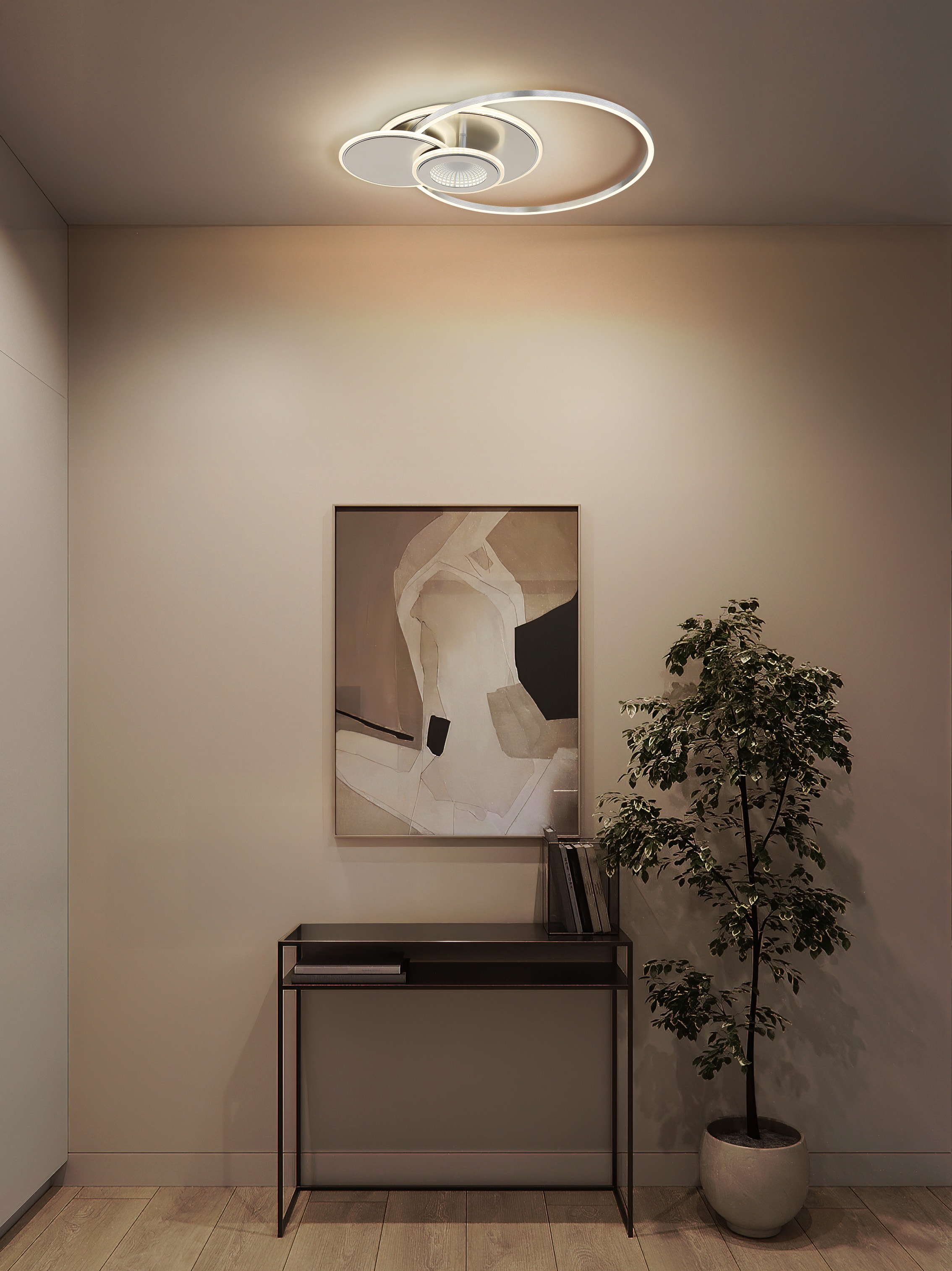 GLOBO LIGHTING Deckenleuchte »BELTRAN« LED-Modul 1 Stk. Kleine LED-Deckenleuchte, 3D-Effekt, dimmbar, modern & flexibel