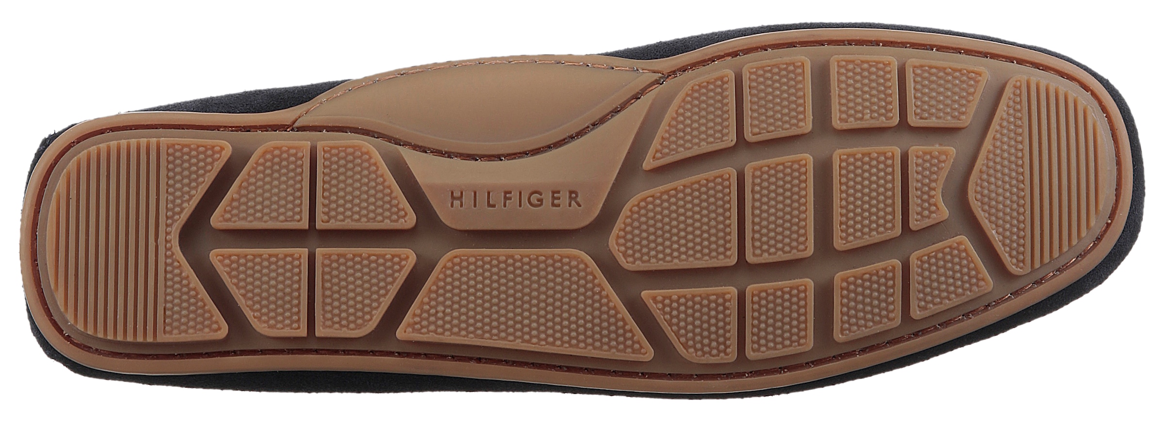 Tommy Hilfiger Slipper »CASUAL HILFIGER SUEDE DRIVER«, Loafer, Businessschuh, Mokassin mit Zierriegel, schmale Form