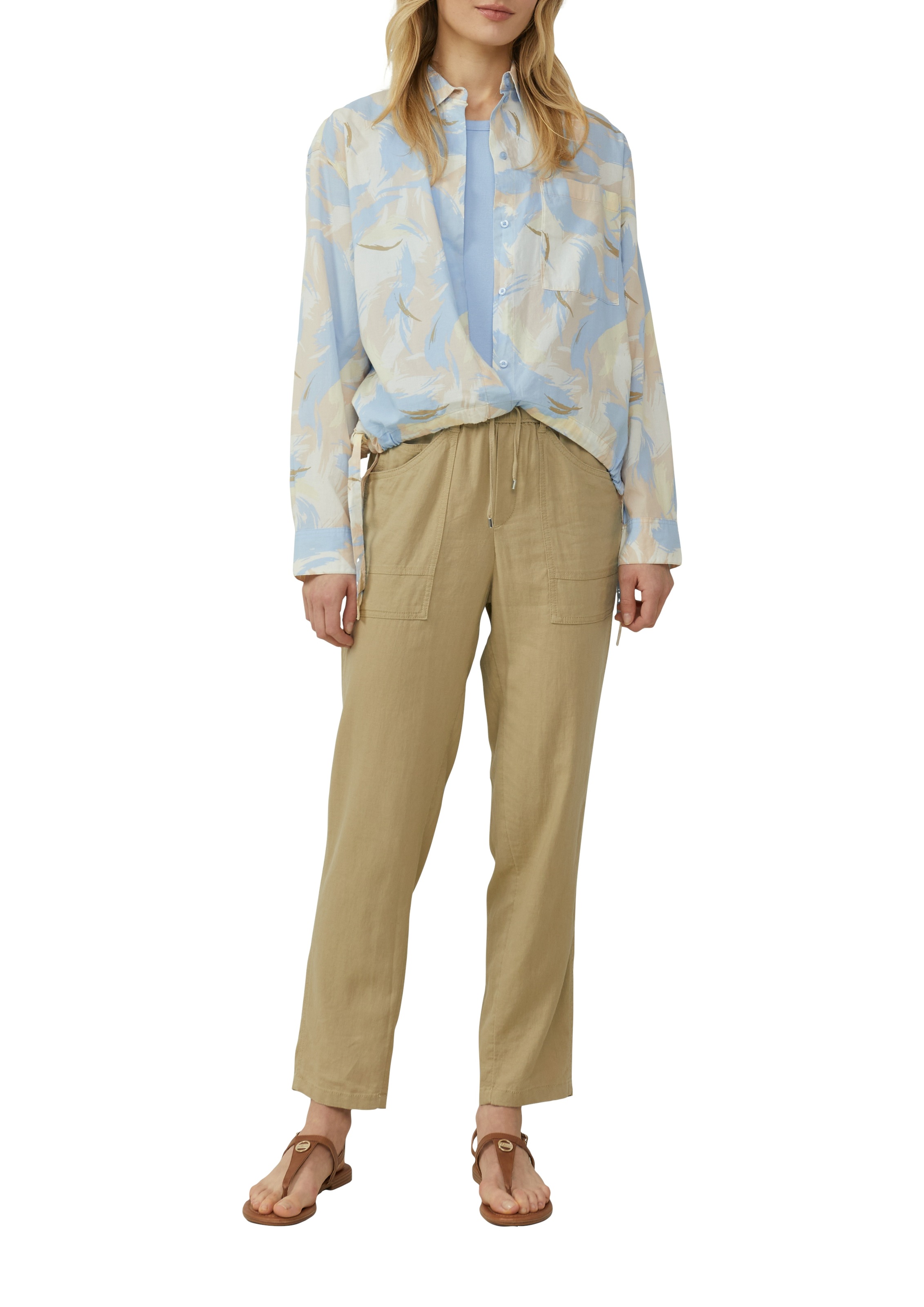 s.Oliver Stoffhose, Sommerhose aus Leinenmix und mit Kordelzug günstig online kaufen