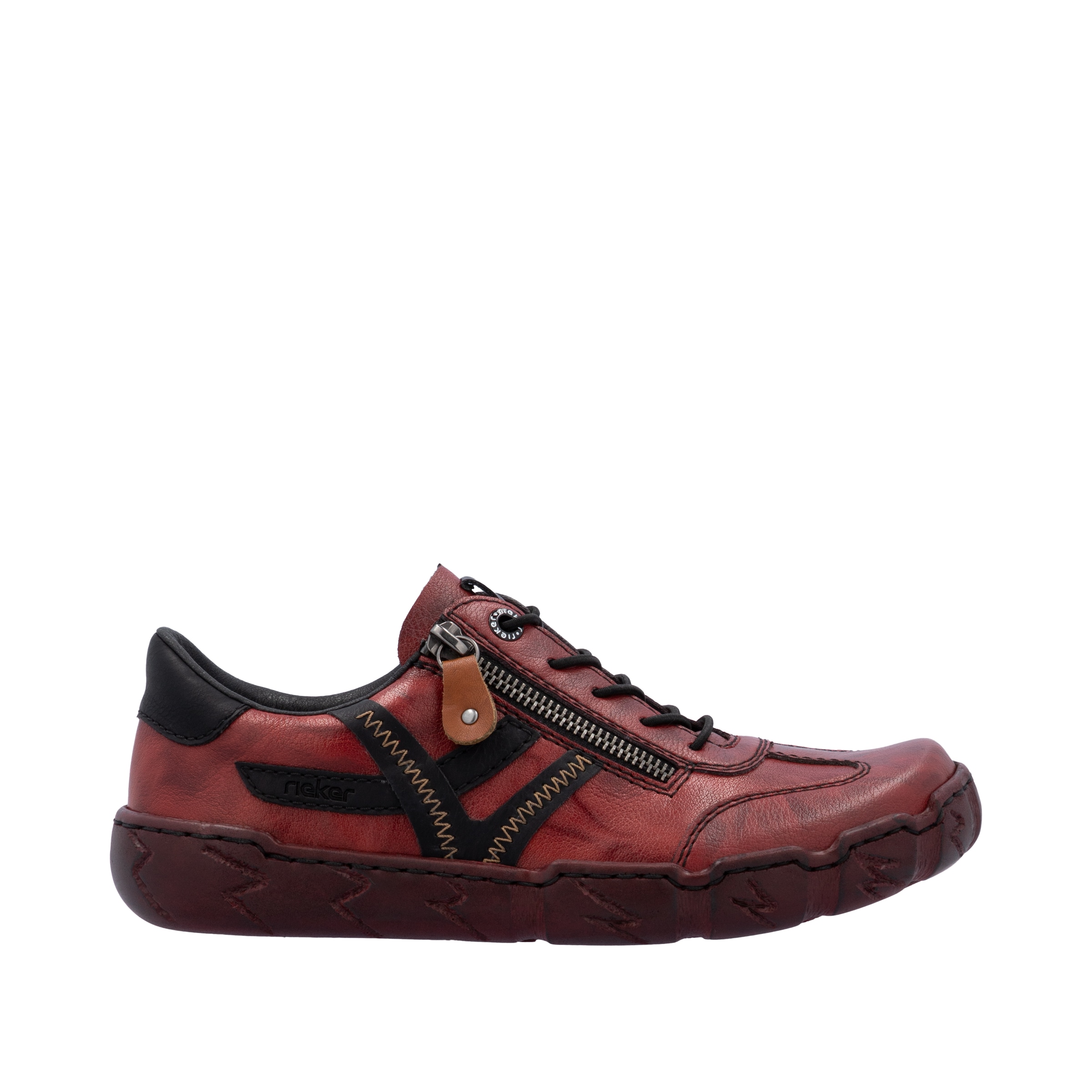 Rieker Sneaker, Schnürschuh, Halbschuh, Freizeitschuh mit Ziernähte