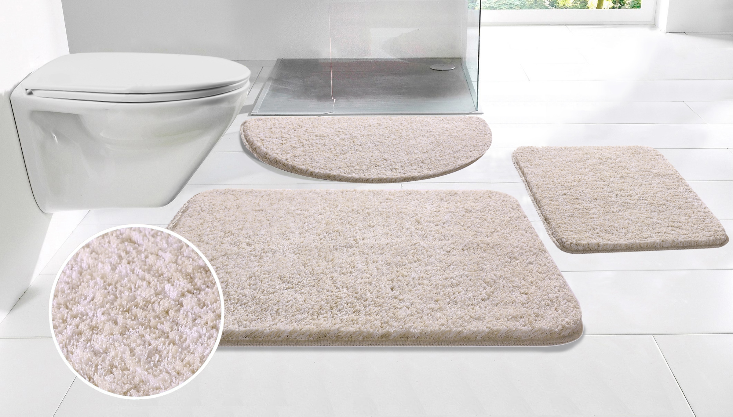 my home Badematte "Vanessa meliert, Badvorleger, Badezimmer Teppich, Duschv günstig online kaufen
