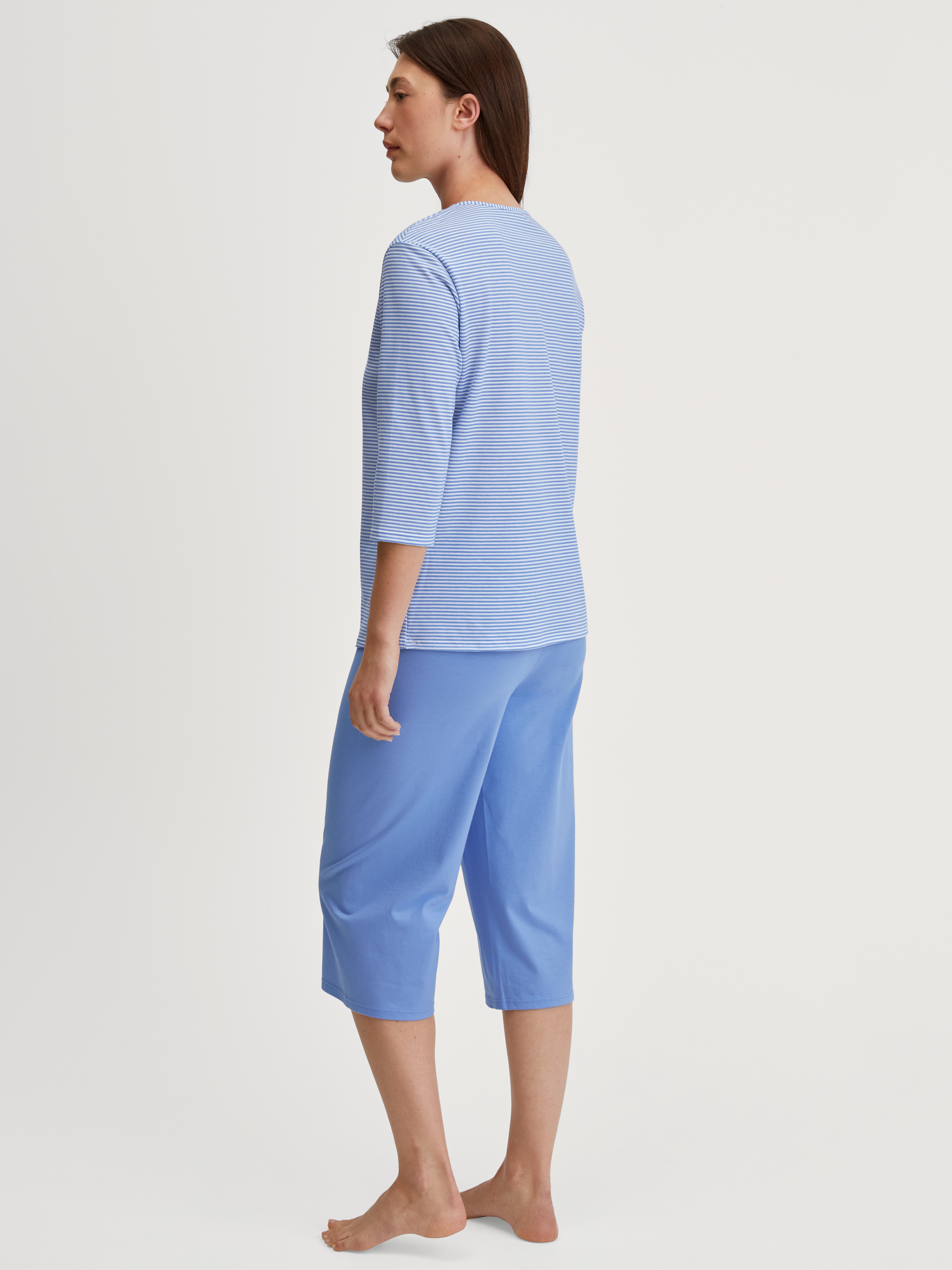 Thumbnail - CALIDA Capri-Pyjama "Lovely Nights" 2 Stk. tlg., Rundhalsausschnitt, Baumwolle, atmungsaktiv, 3/4-Länge